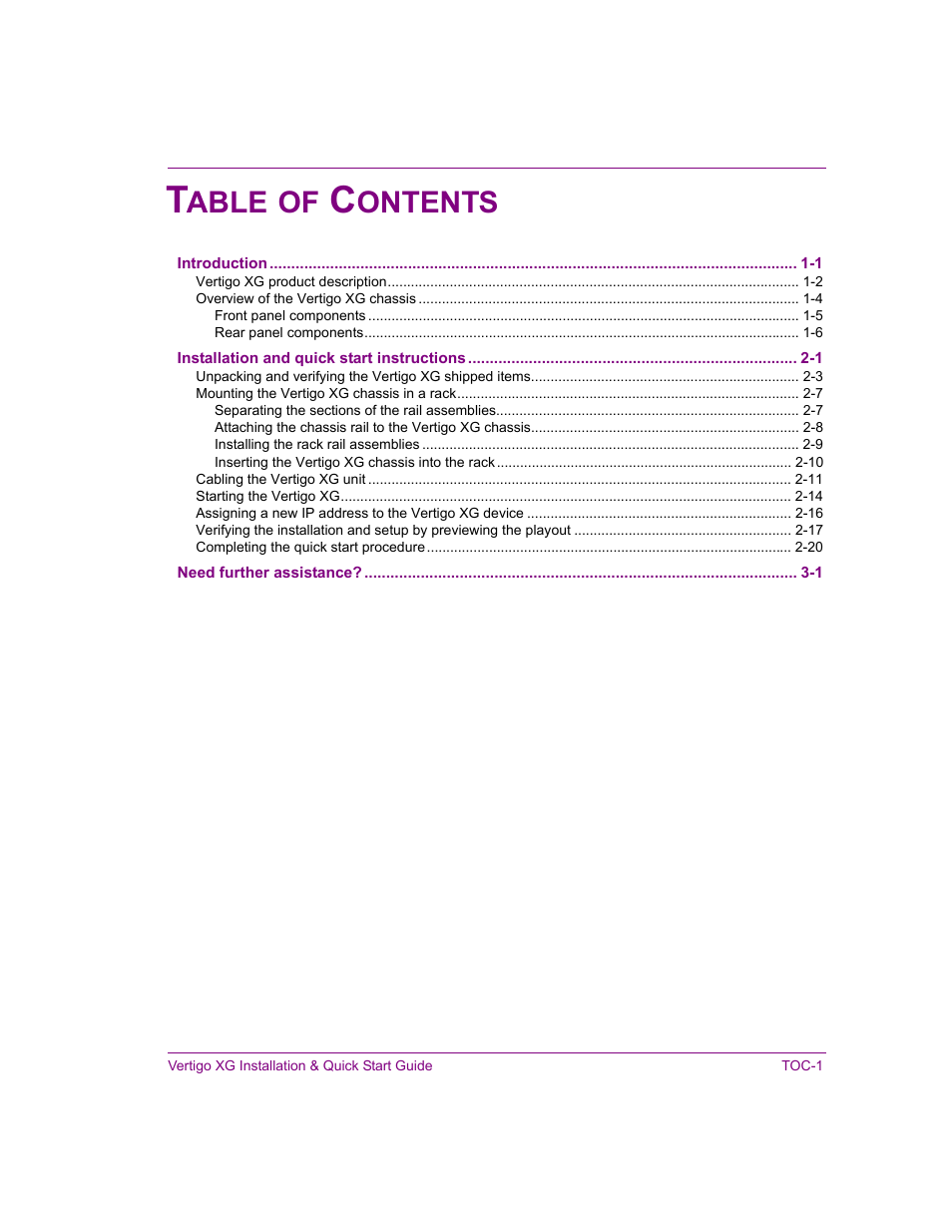 Able, Ontents | Grass Valley XG Vertigo Quick Start v.5.0 User Manual | Page 18 / 46