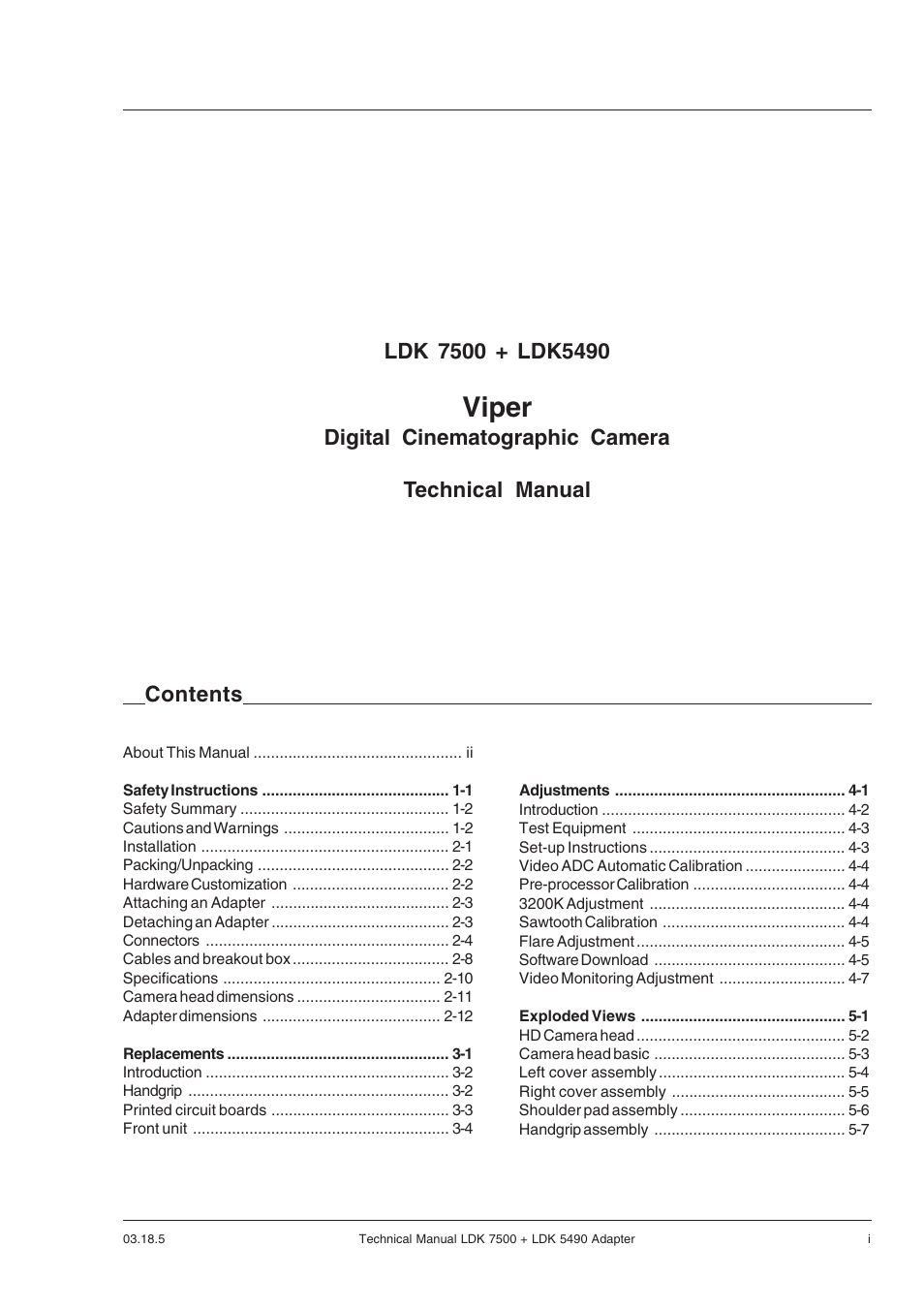 Grass Valley LDK 7500 Technical Manual User Manual | 42 pages