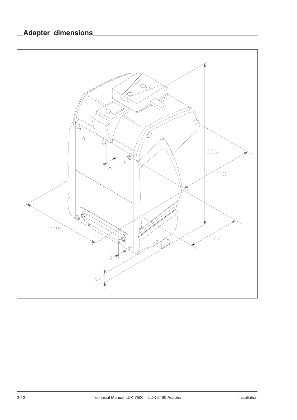 Adapter dimensions | Grass Valley LDK 7500 Technical Manual User Manual | Page 20 / 42
