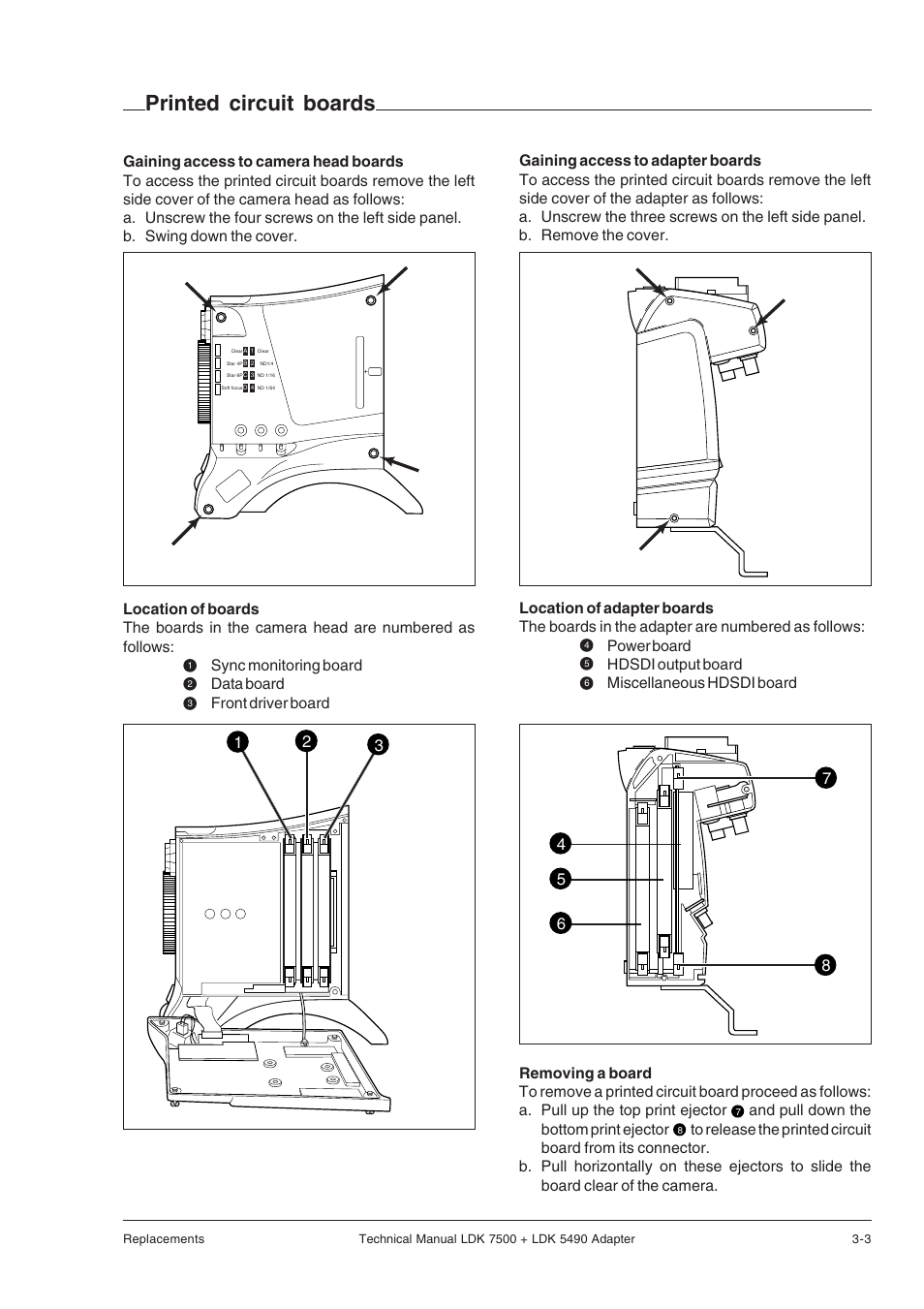 Printed circuit boards, And pull down the bottom print ejector | Grass Valley LDK 7500 Technical Manual User Manual | Page 23 / 42