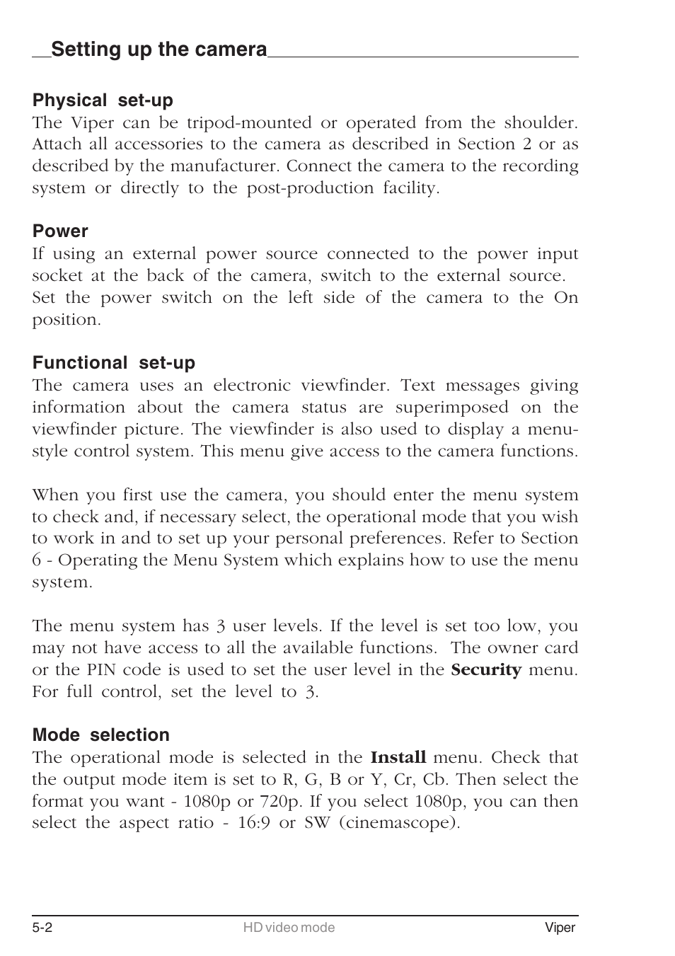 Setting up the camera | Grass Valley LDK 7500 User Guide User Manual | Page 116 / 136