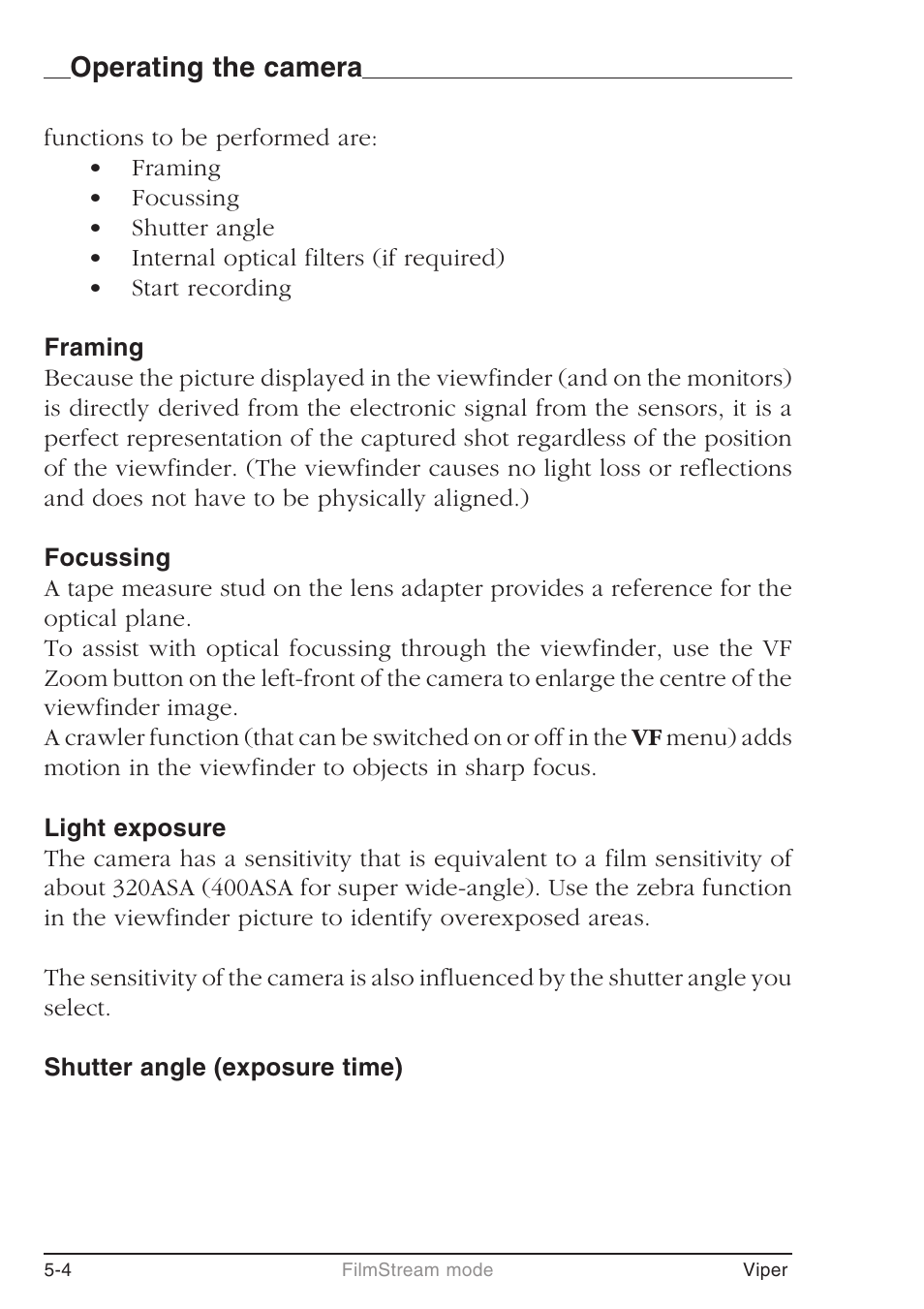 Operating the camera | Grass Valley LDK 7500 User Guide User Manual | Page 52 / 136