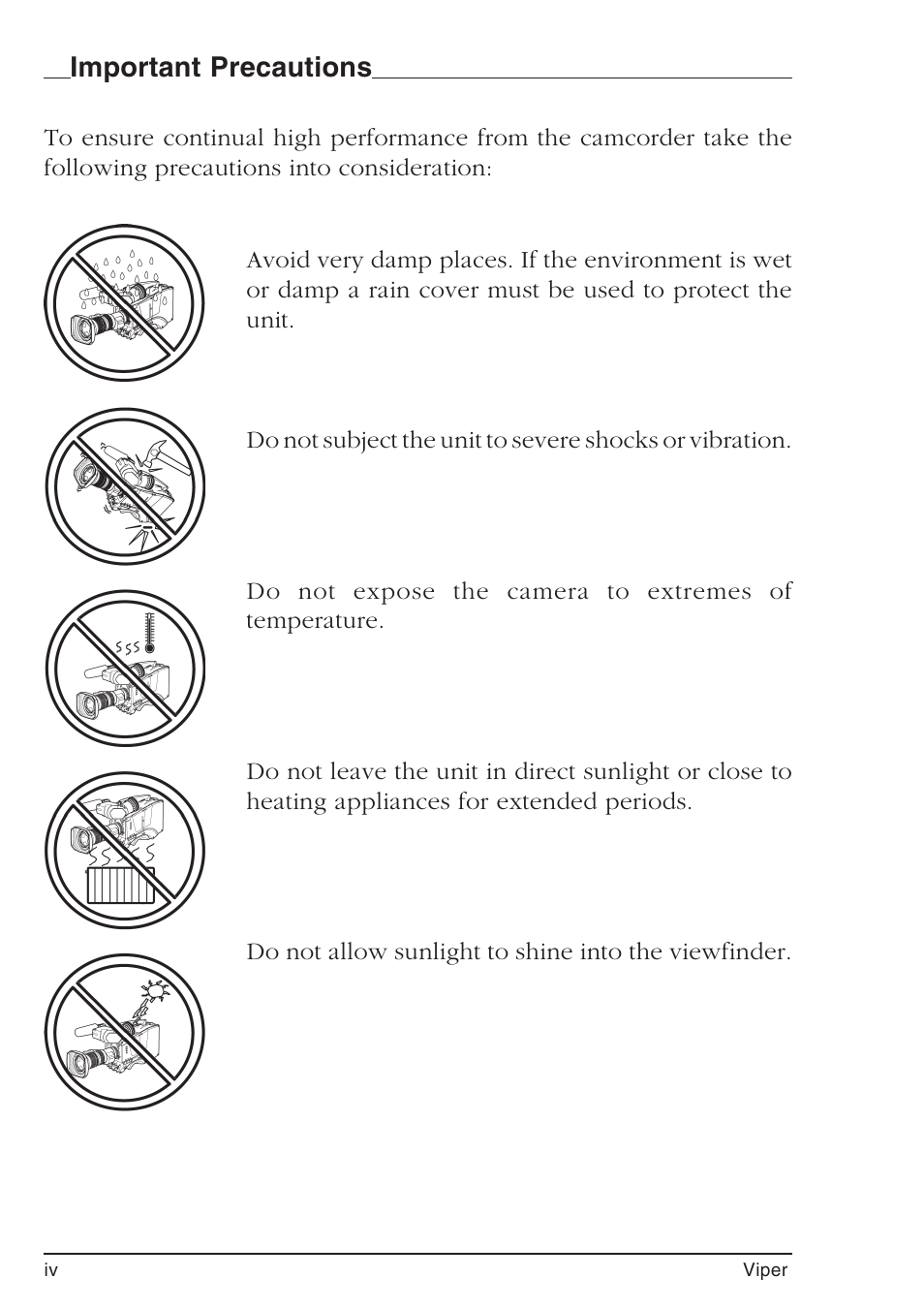 Important precautions | Grass Valley LDK 7500 User Guide User Manual | Page 6 / 136