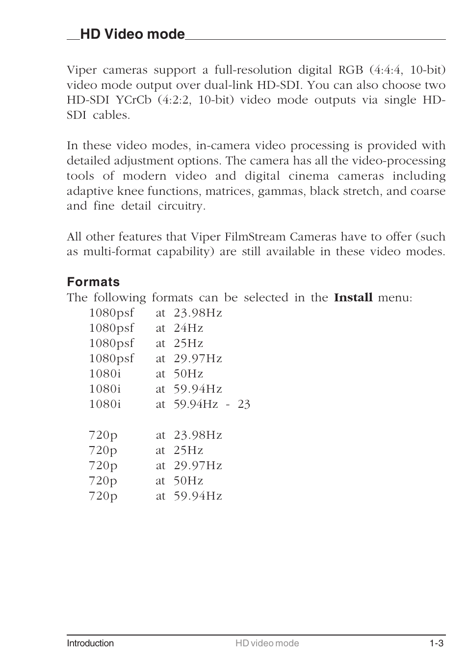 Hd video mode | Grass Valley LDK 7500 User Guide User Manual | Page 67 / 136
