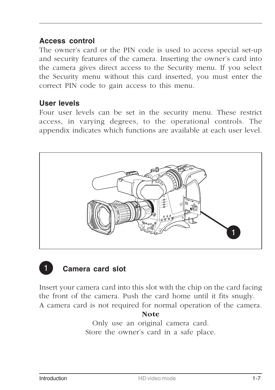 Introduction hd video mode 1-7 | Grass Valley LDK 7500 User Guide User Manual | Page 71 / 136