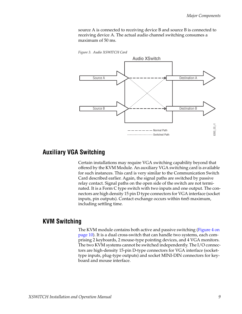 Auxiliary vga switching, Kvm switching, Figure 3 on | Grass Valley XSwitch Feb 08 2006 User Manual | Page 9 / 52