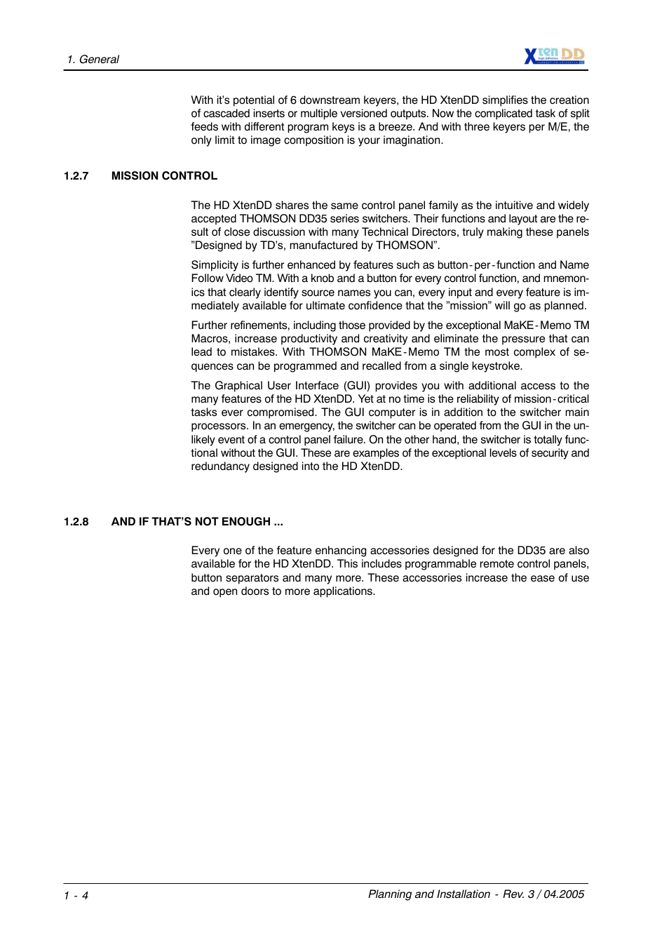 Grass Valley XtenDD DD User Manual | Page 11 / 196