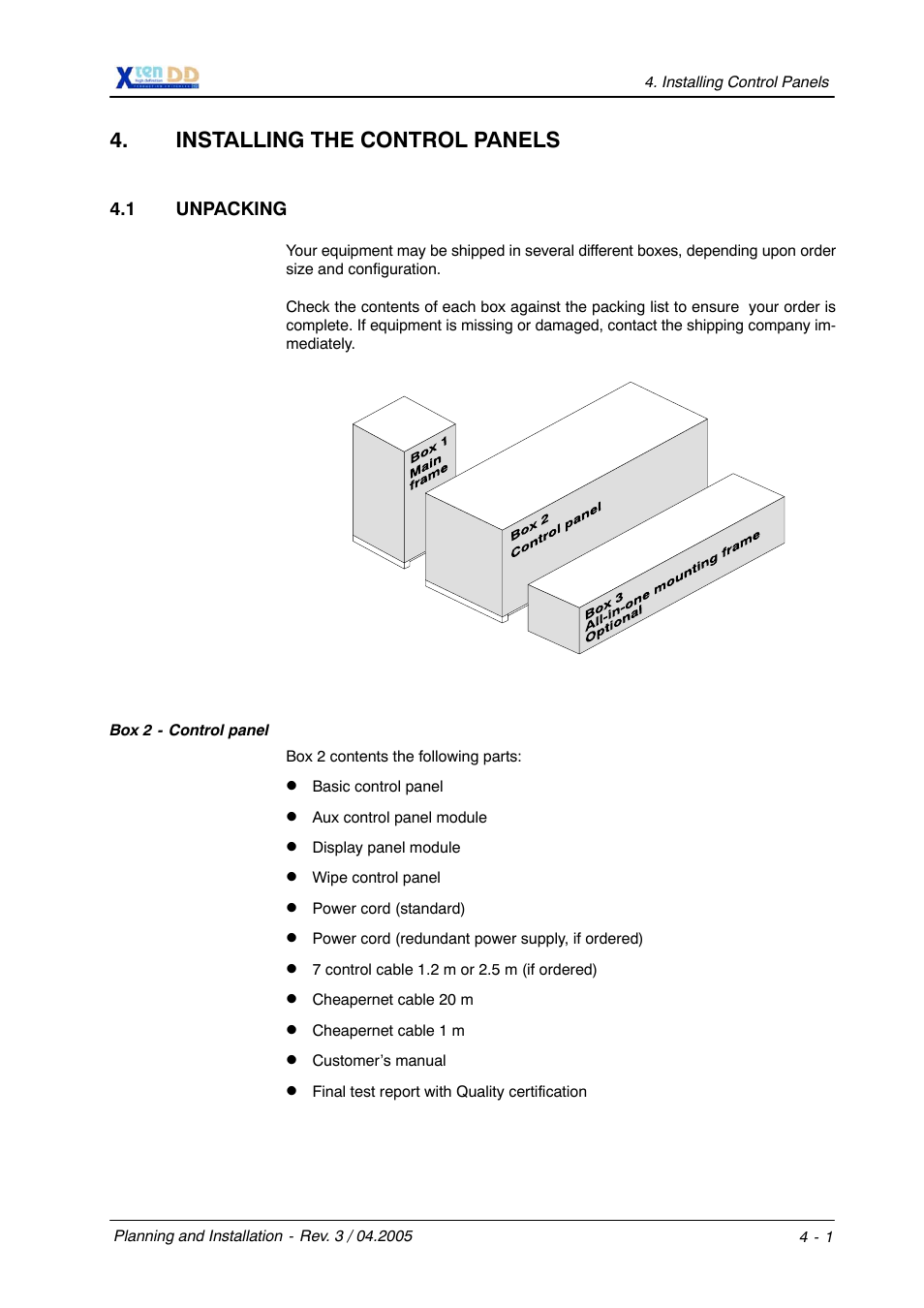 Installing the control panels | Grass Valley XtenDD DD User Manual | Page 39 / 196