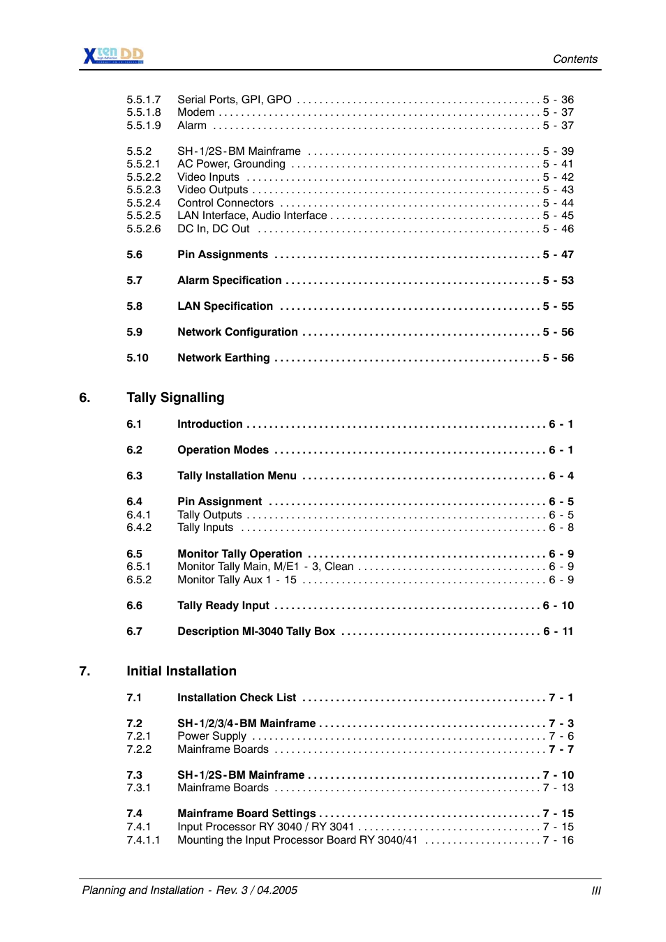 Grass Valley XtenDD DD User Manual | Page 6 / 196