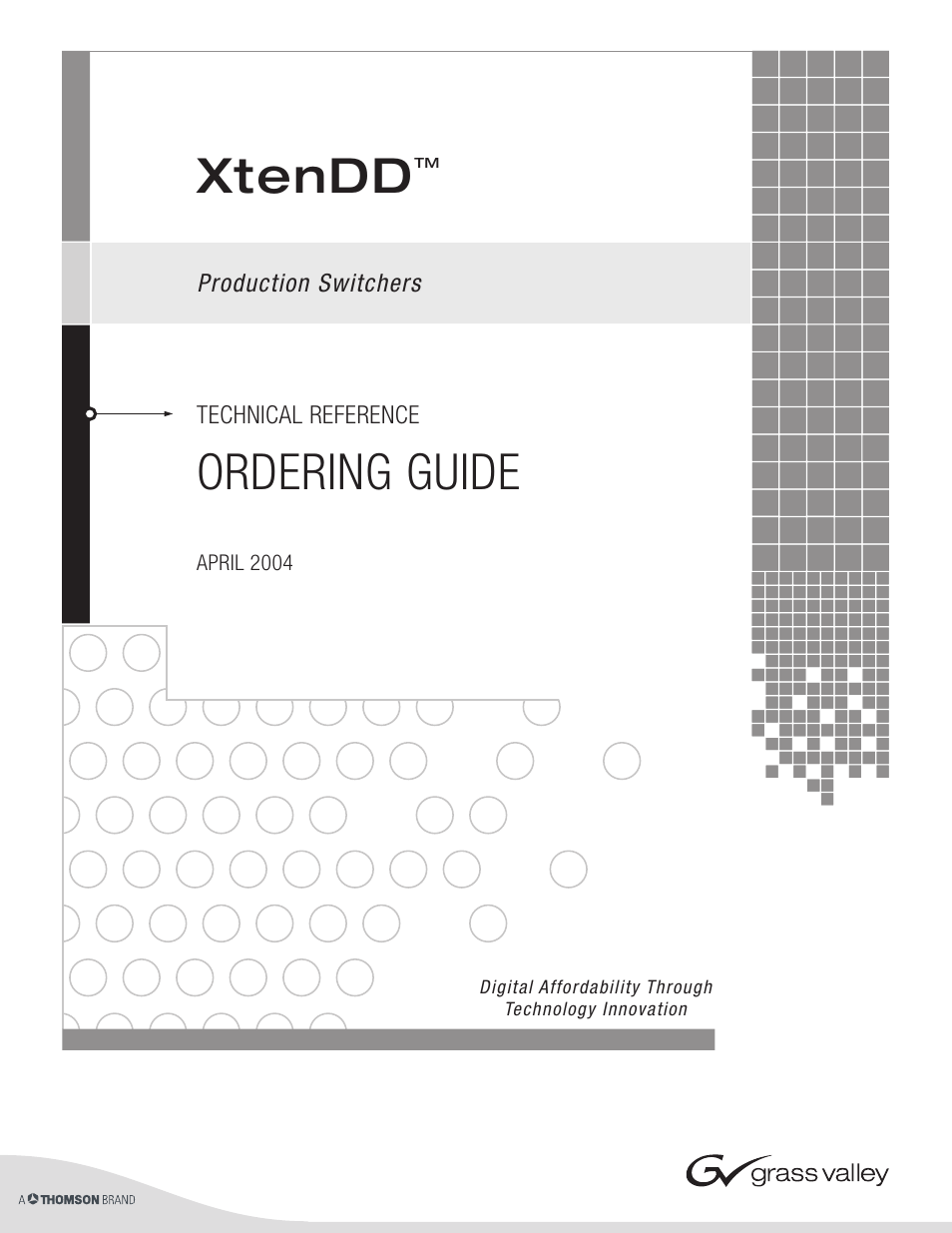 Grass Valley XtenDD Ordering Guide User Manual | 56 pages