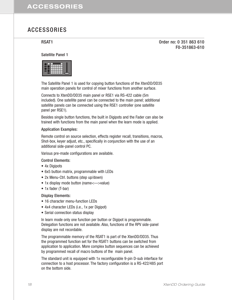 Accessories | Grass Valley XtenDD Ordering Guide User Manual | Page 18 / 56