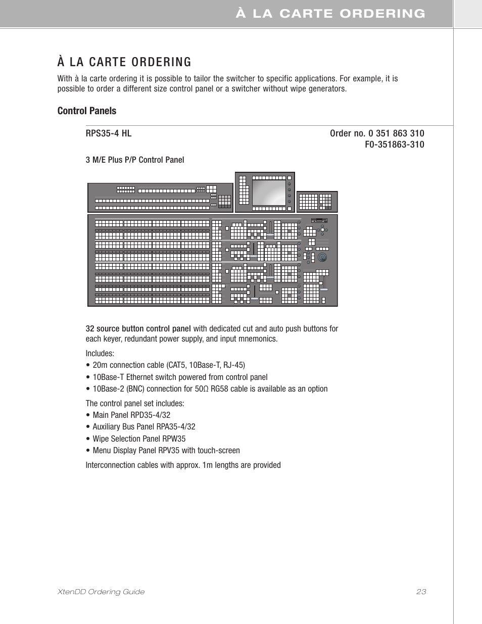 À la carte ordering | Grass Valley XtenDD Ordering Guide User Manual | Page 23 / 56