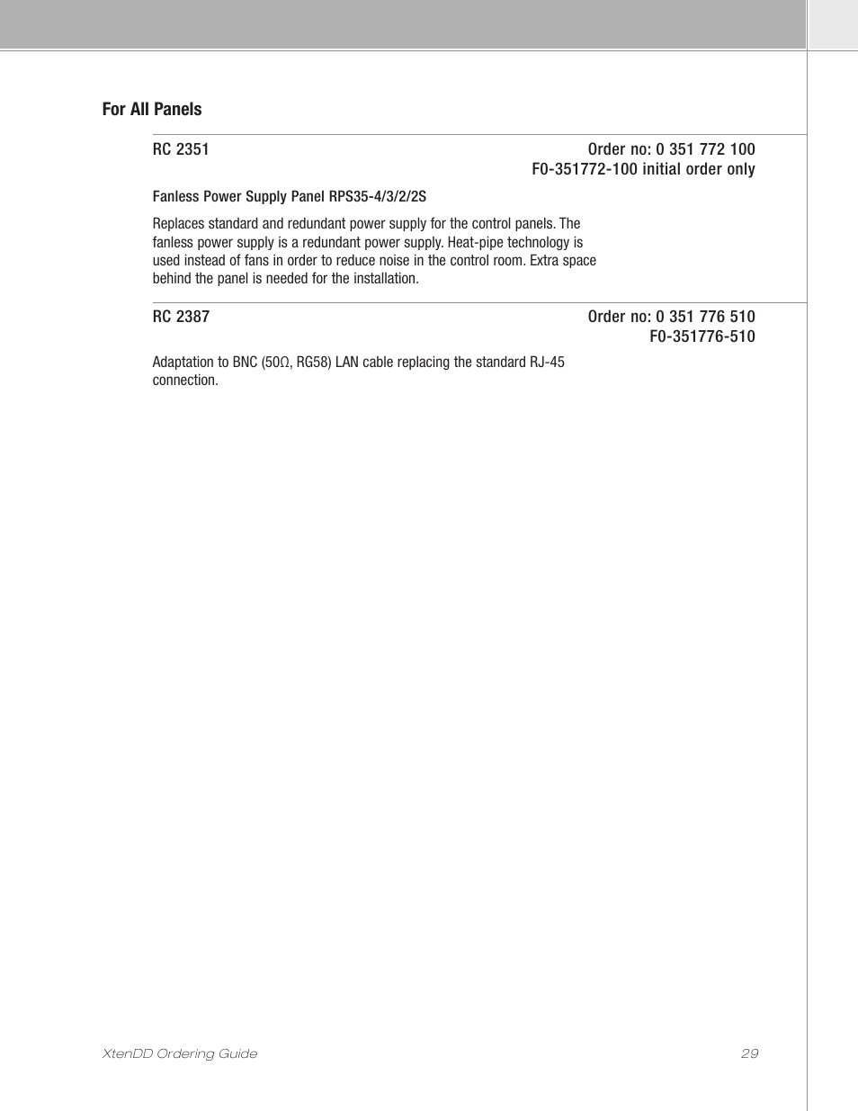 Grass Valley XtenDD Ordering Guide User Manual | Page 29 / 56