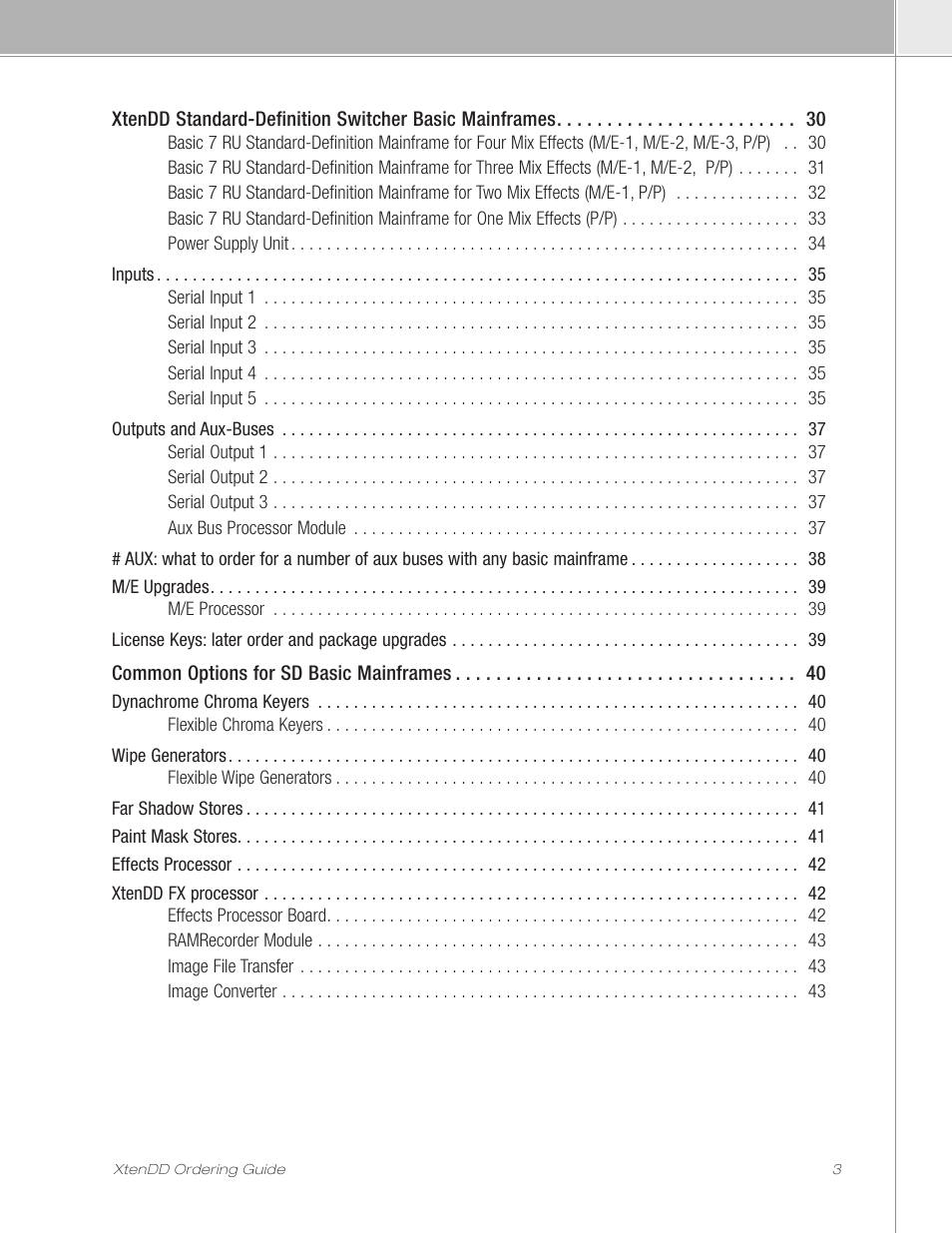 Grass Valley XtenDD Ordering Guide User Manual | Page 3 / 56