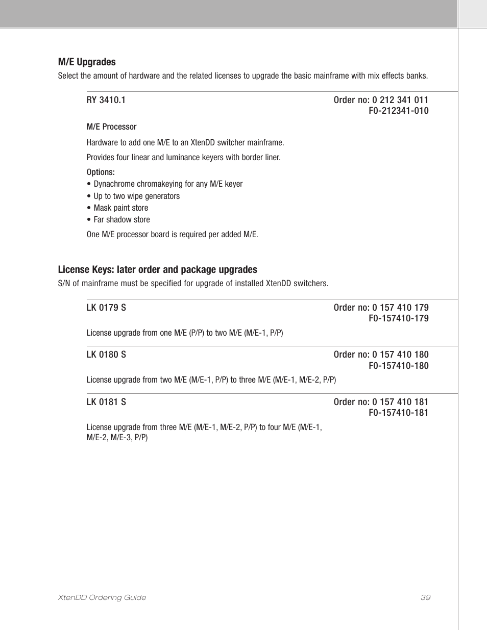 Grass Valley XtenDD Ordering Guide User Manual | Page 39 / 56