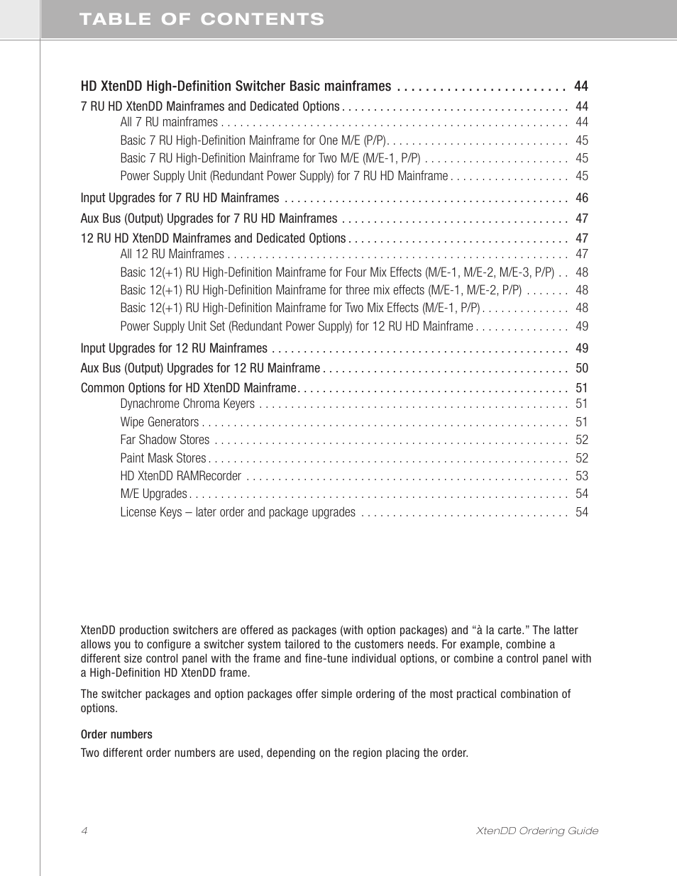 Grass Valley XtenDD Ordering Guide User Manual | Page 4 / 56