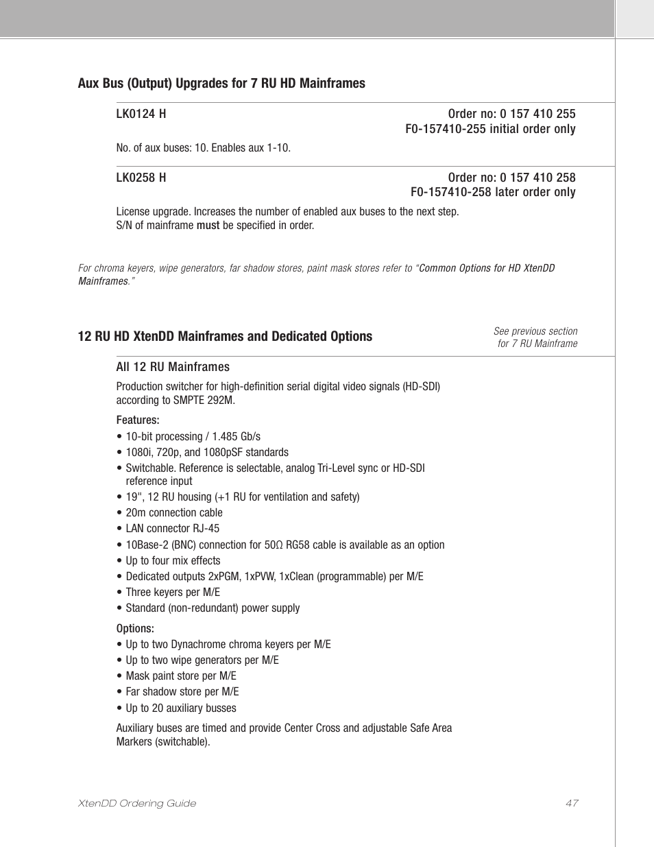 Grass Valley XtenDD Ordering Guide User Manual | Page 47 / 56