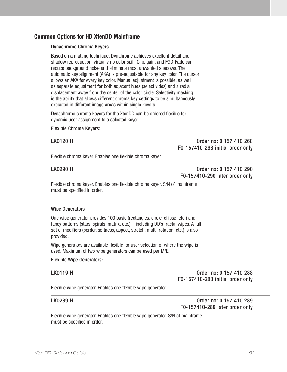 Grass Valley XtenDD Ordering Guide User Manual | Page 51 / 56