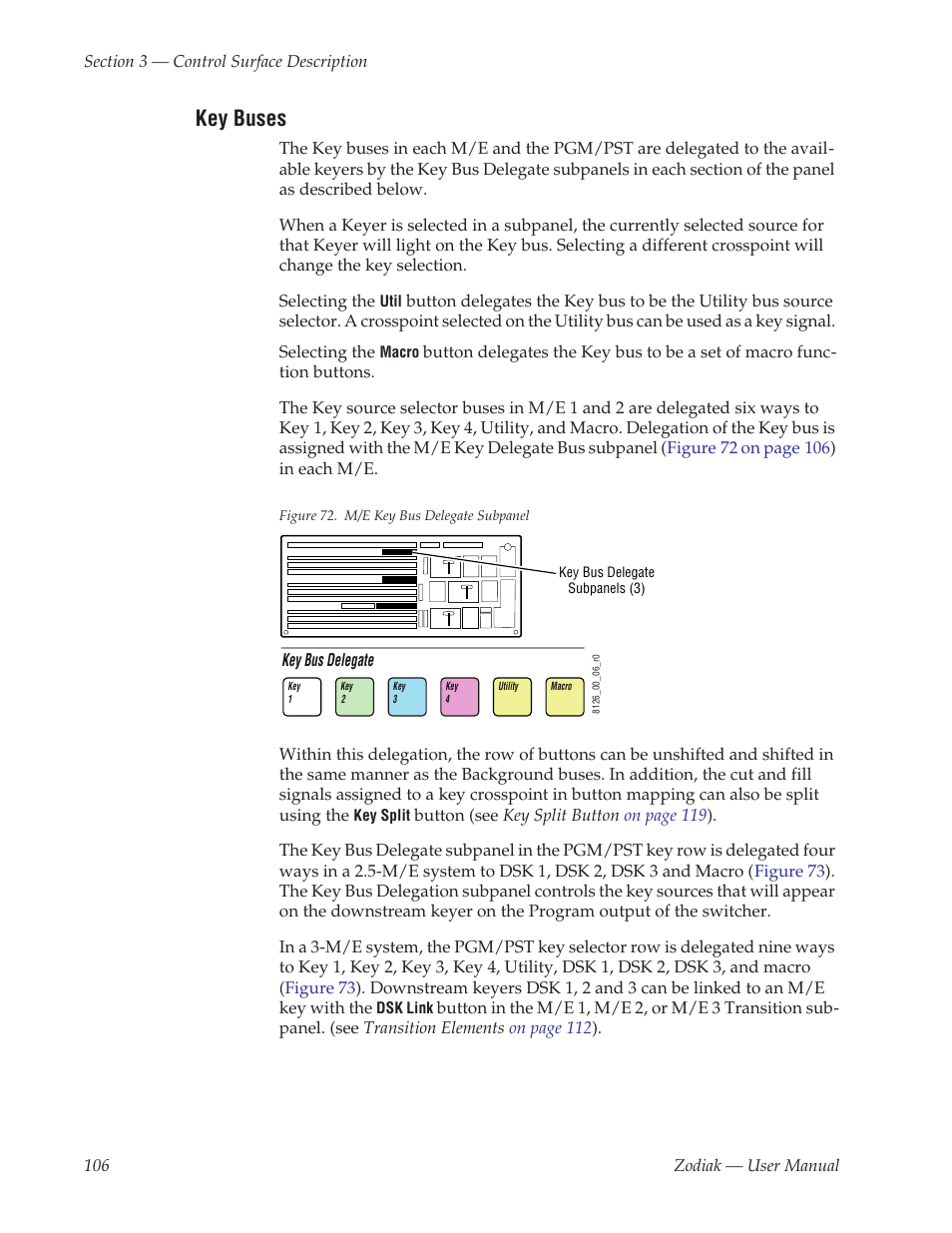 Key buses | Grass Valley Zodiak v.6.0 Mar 15 2006 User Manual | Page 106 / 494