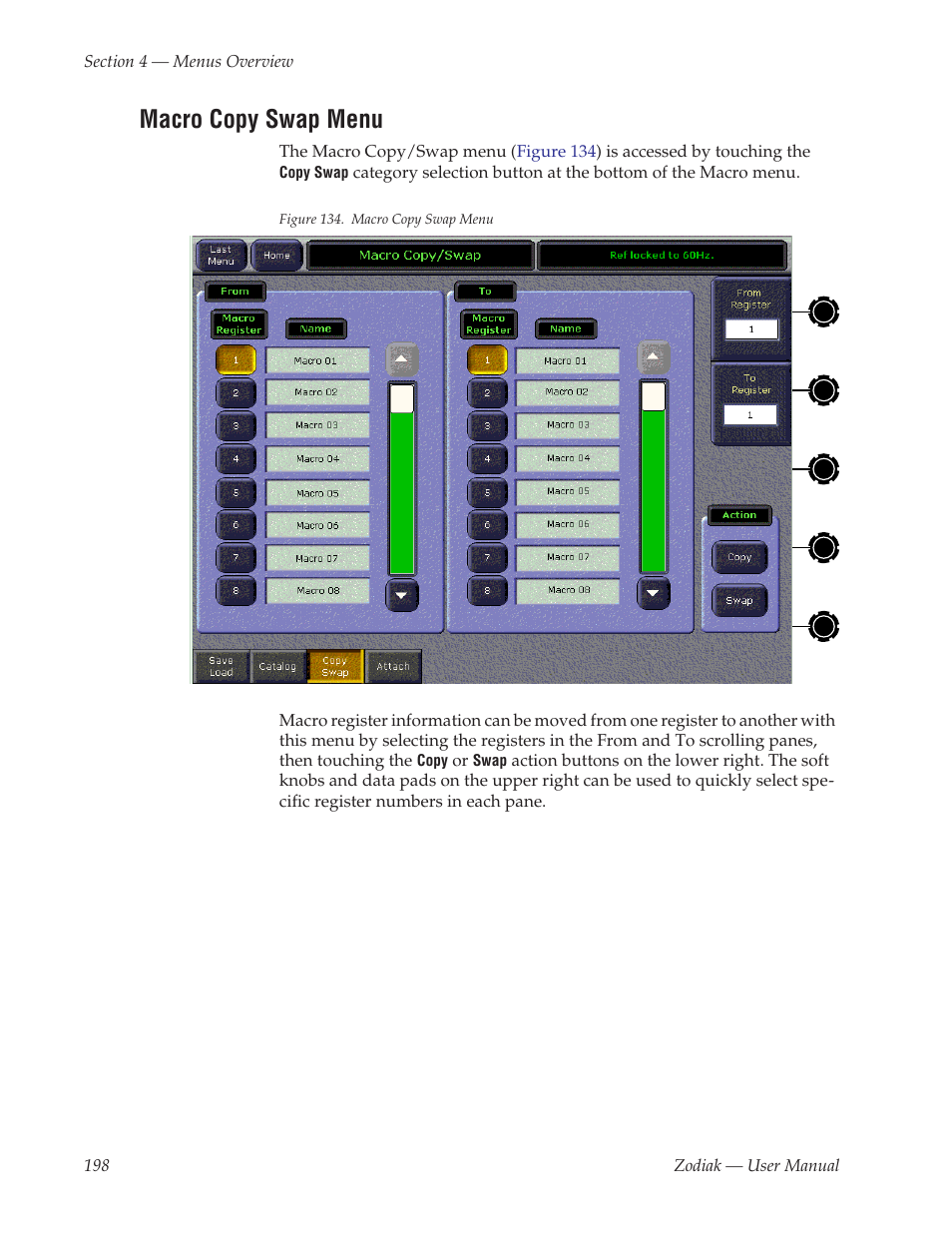 Macro copy swap menu | Grass Valley Zodiak v.6.0 Mar 15 2006 User Manual | Page 198 / 494