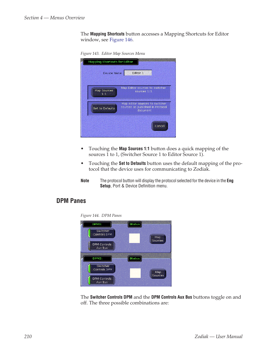 Dpm panes | Grass Valley Zodiak v.6.0 Mar 15 2006 User Manual | Page 210 / 494