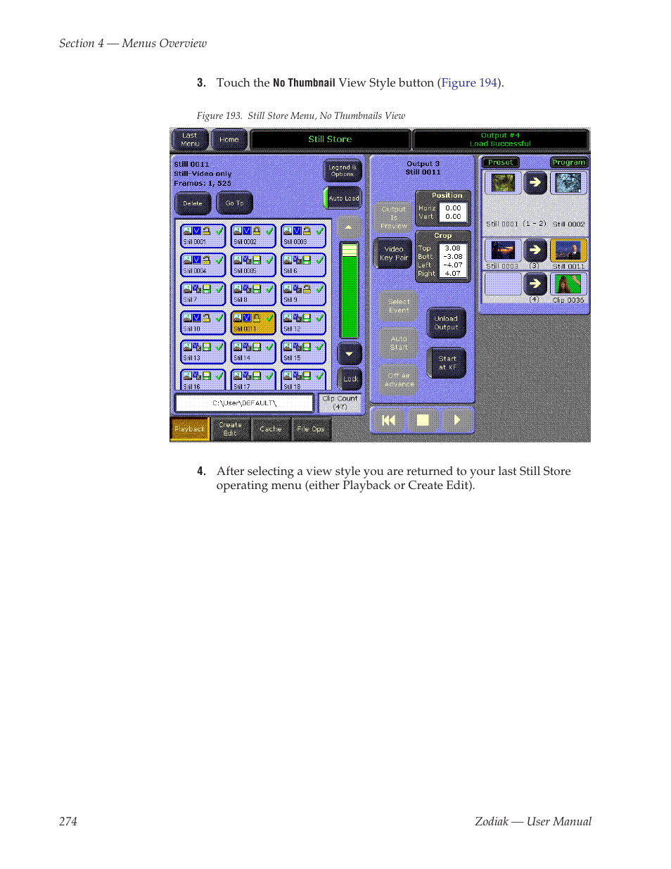 Grass Valley Zodiak v.6.0 Mar 15 2006 User Manual | Page 274 / 494