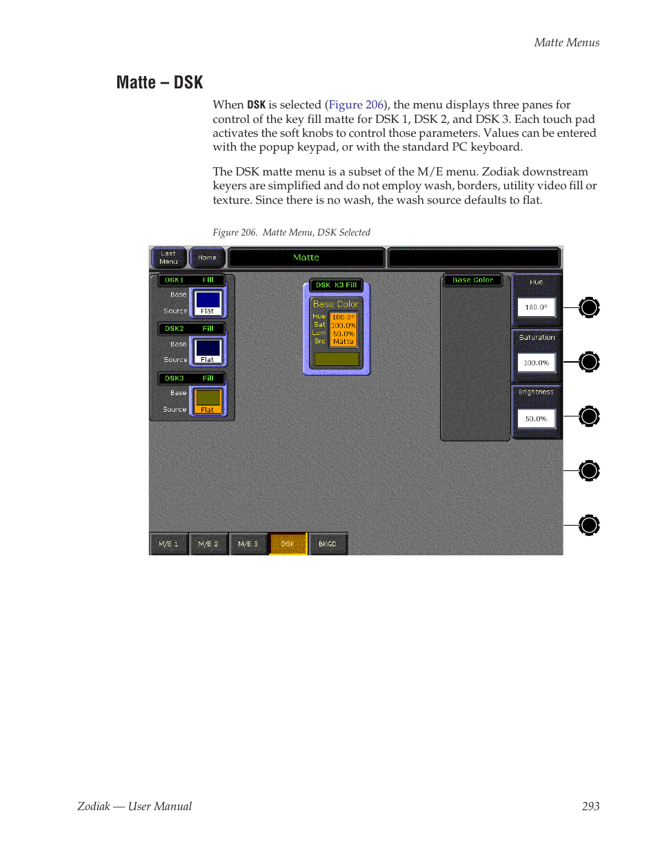 Matte - dsk, Matte – dsk | Grass Valley Zodiak v.6.0 Mar 15 2006 User Manual | Page 293 / 494