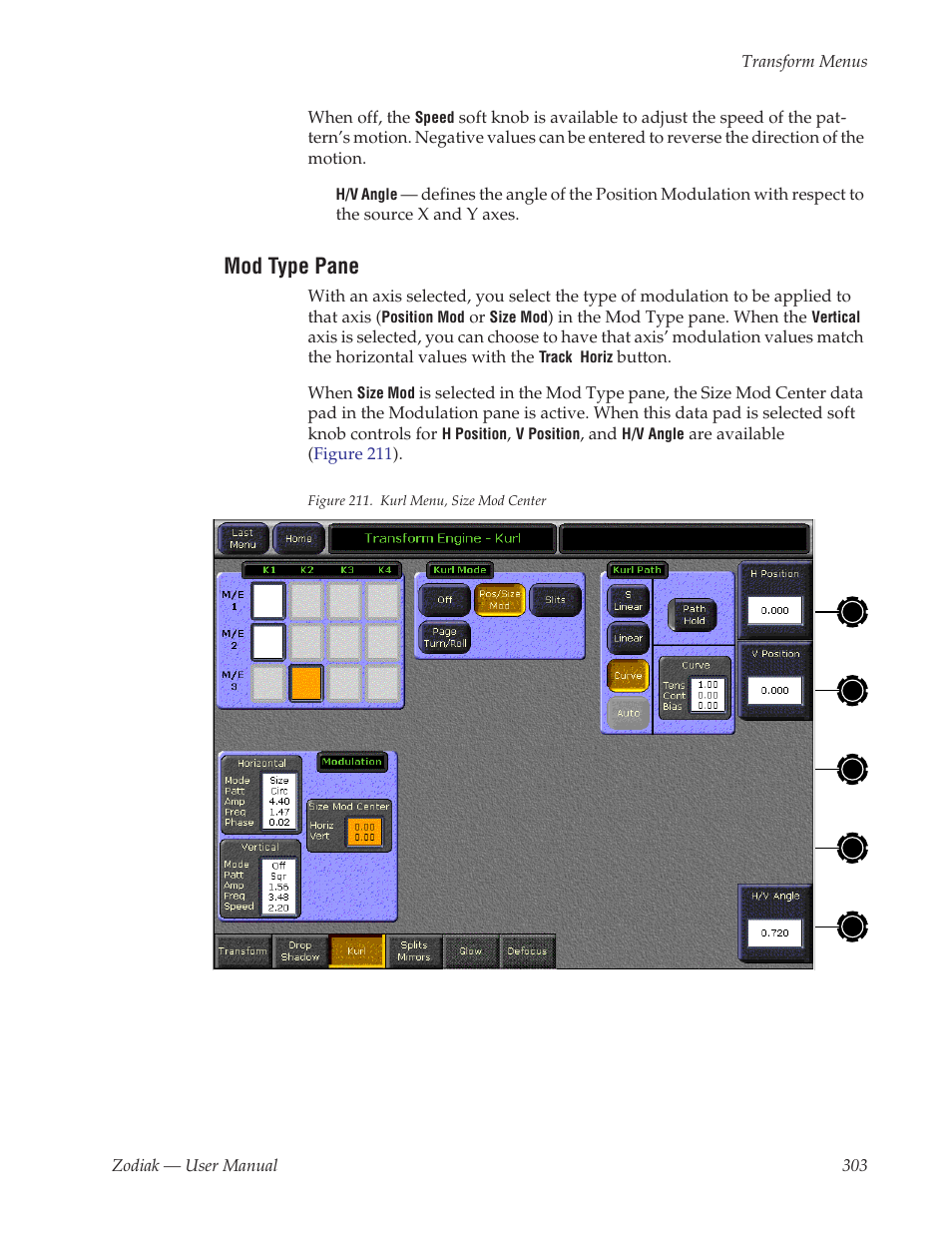 Mod type pane | Grass Valley Zodiak v.6.0 Mar 15 2006 User Manual | Page 303 / 494