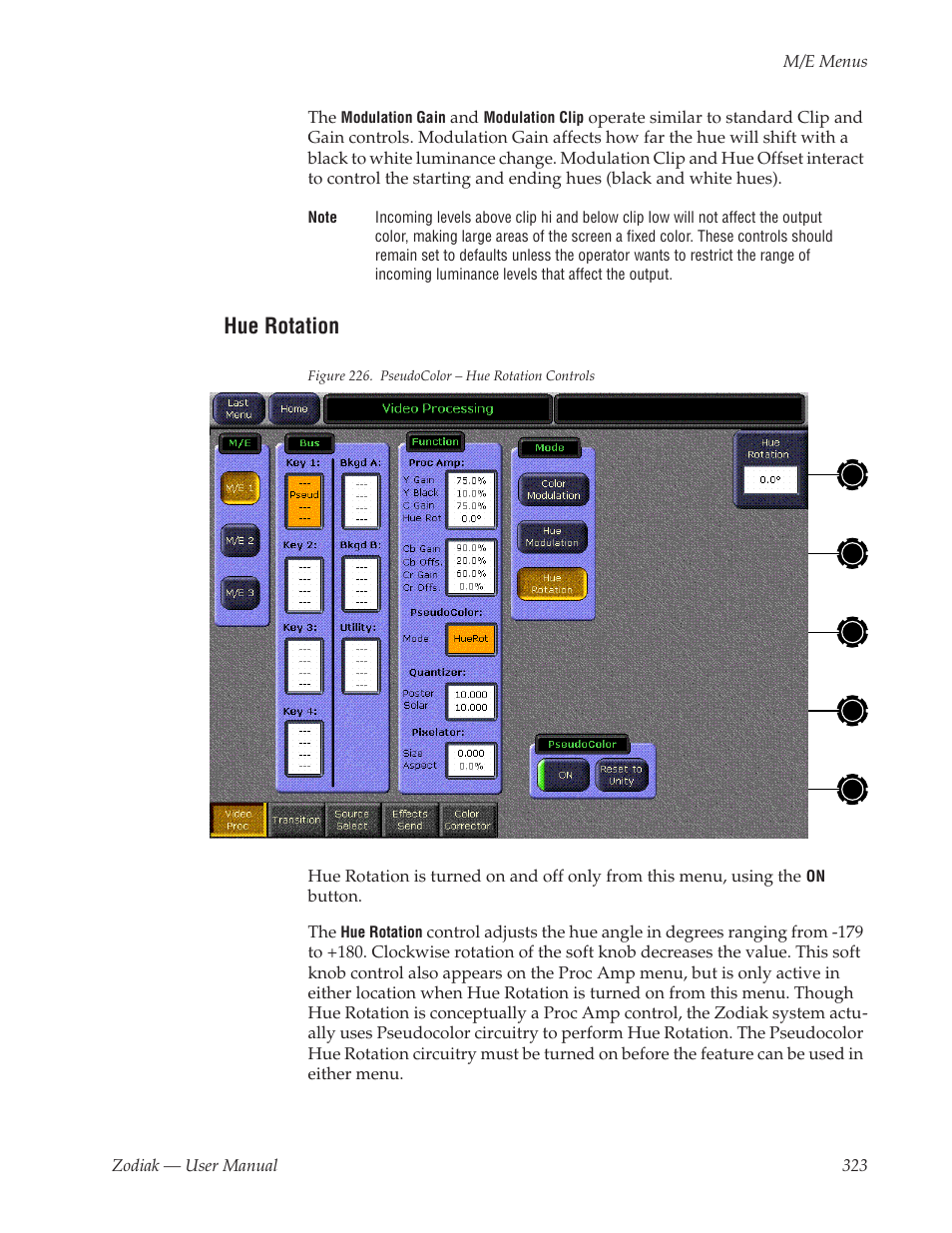 Hue rotation | Grass Valley Zodiak v.6.0 Mar 15 2006 User Manual | Page 323 / 494