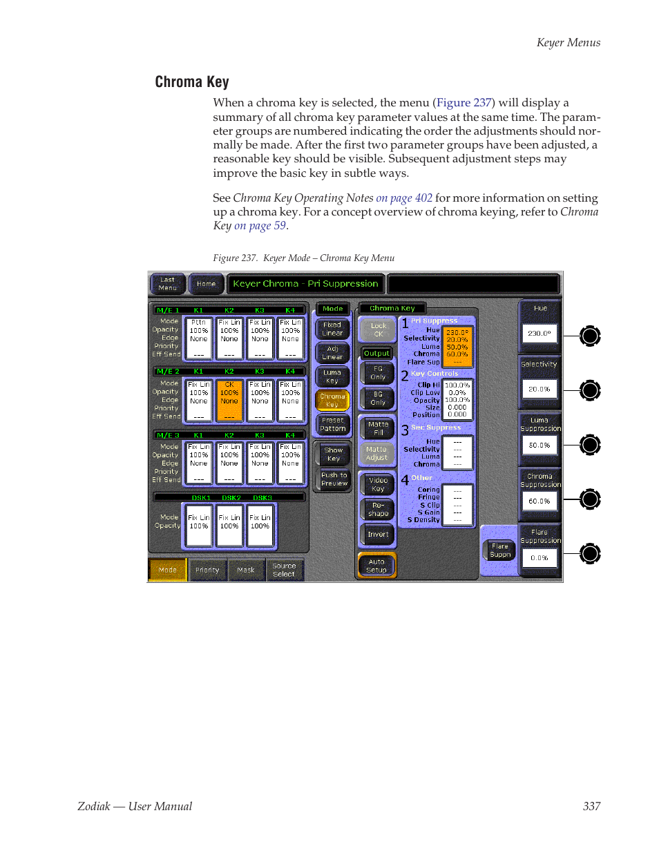 Chroma key | Grass Valley Zodiak v.6.0 Mar 15 2006 User Manual | Page 337 / 494