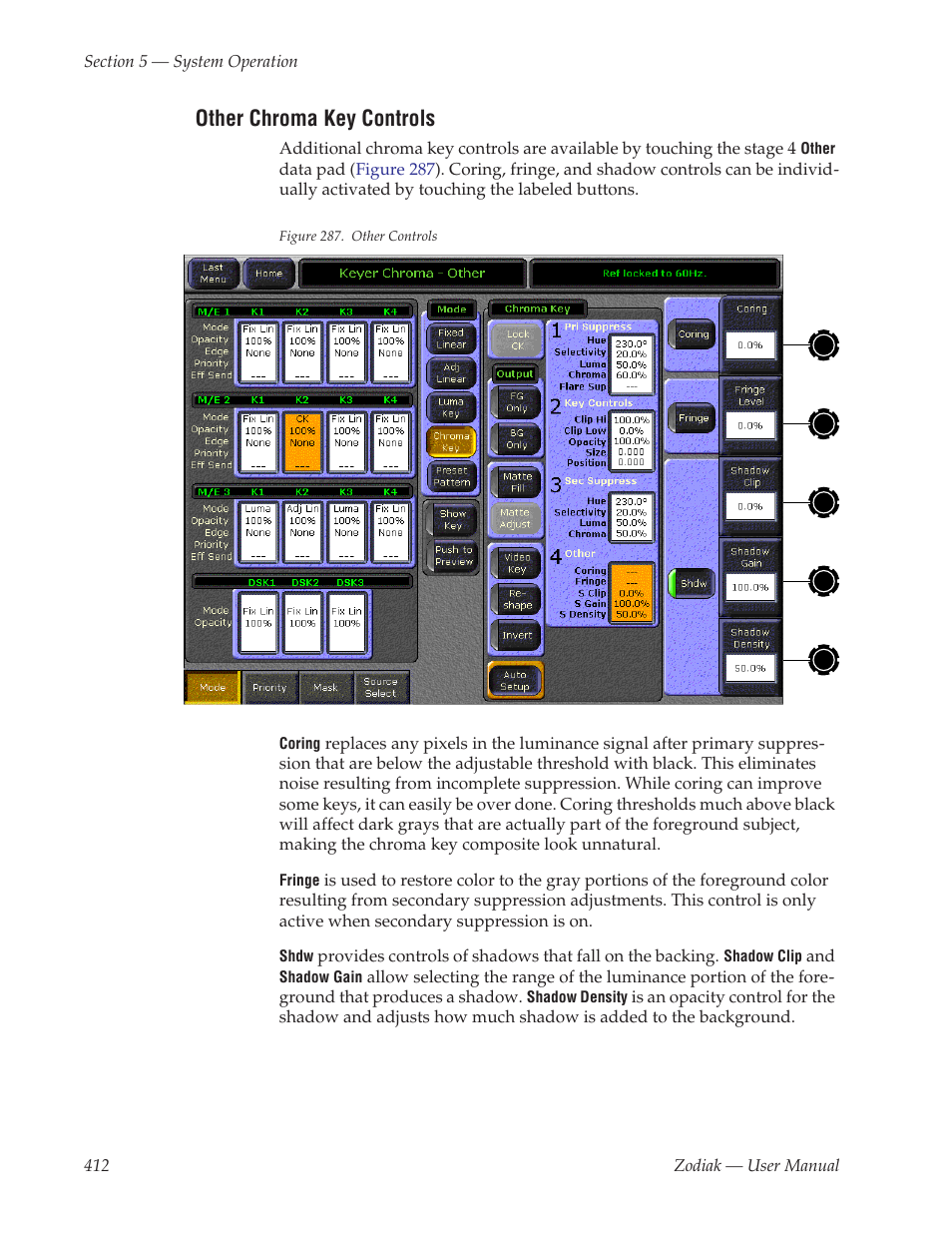 Other chroma key controls | Grass Valley Zodiak v.6.0 Mar 15 2006 User Manual | Page 412 / 494