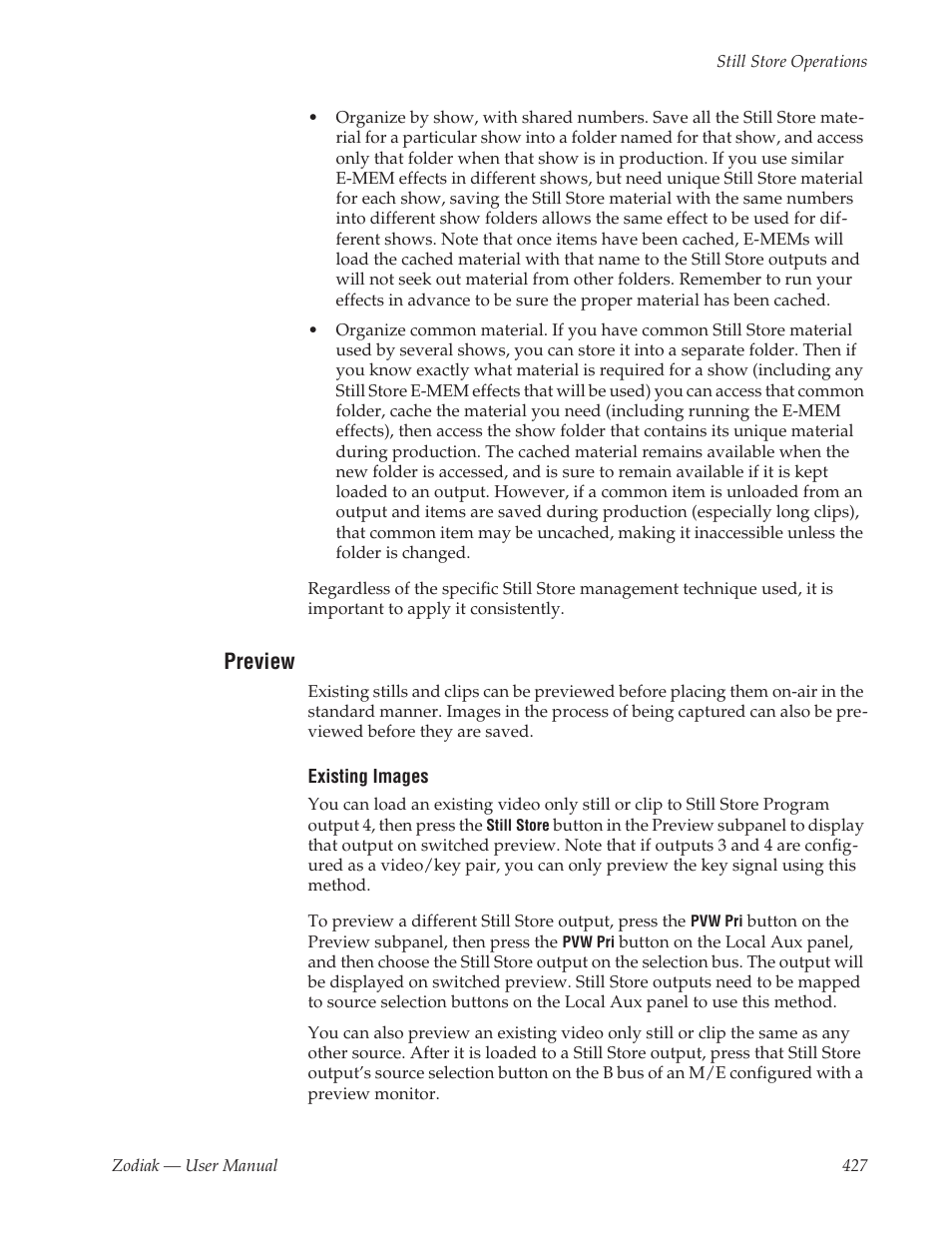 Preview | Grass Valley Zodiak v.6.0 Mar 15 2006 User Manual | Page 427 / 494