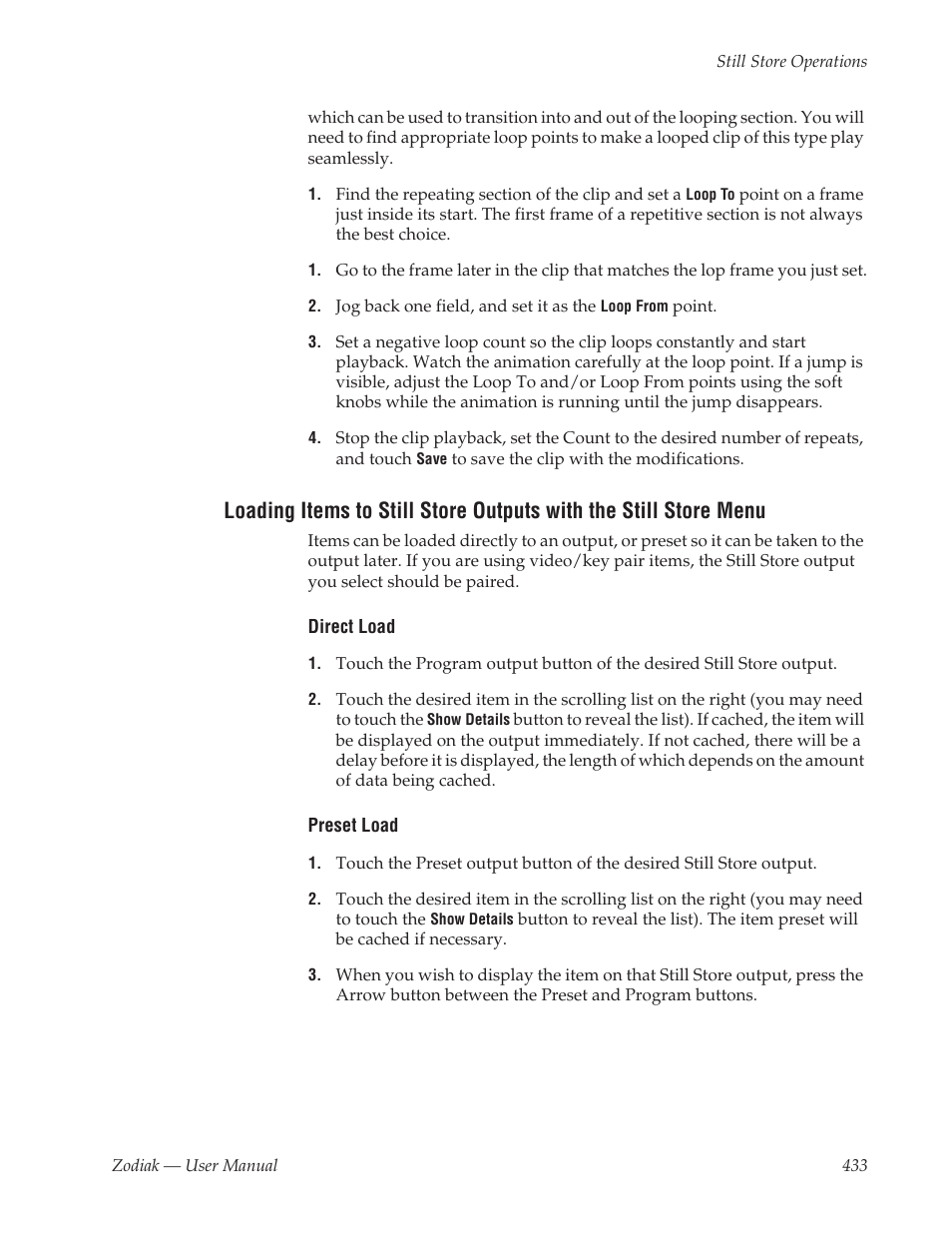 Grass Valley Zodiak v.6.0 Mar 15 2006 User Manual | Page 433 / 494