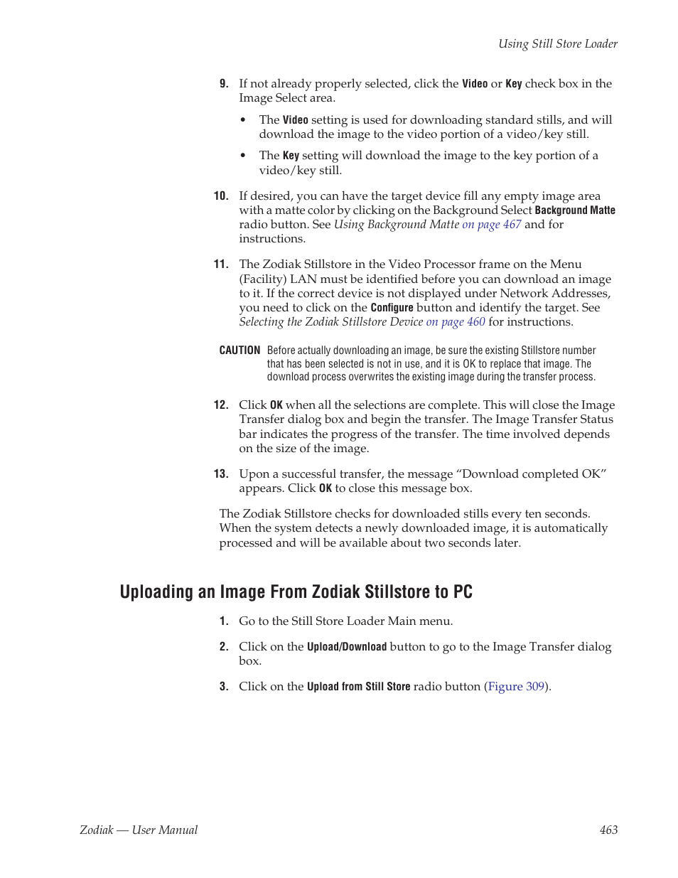 Uploading an image from zodiak stillstore to pc | Grass Valley Zodiak v.6.0 Mar 15 2006 User Manual | Page 463 / 494