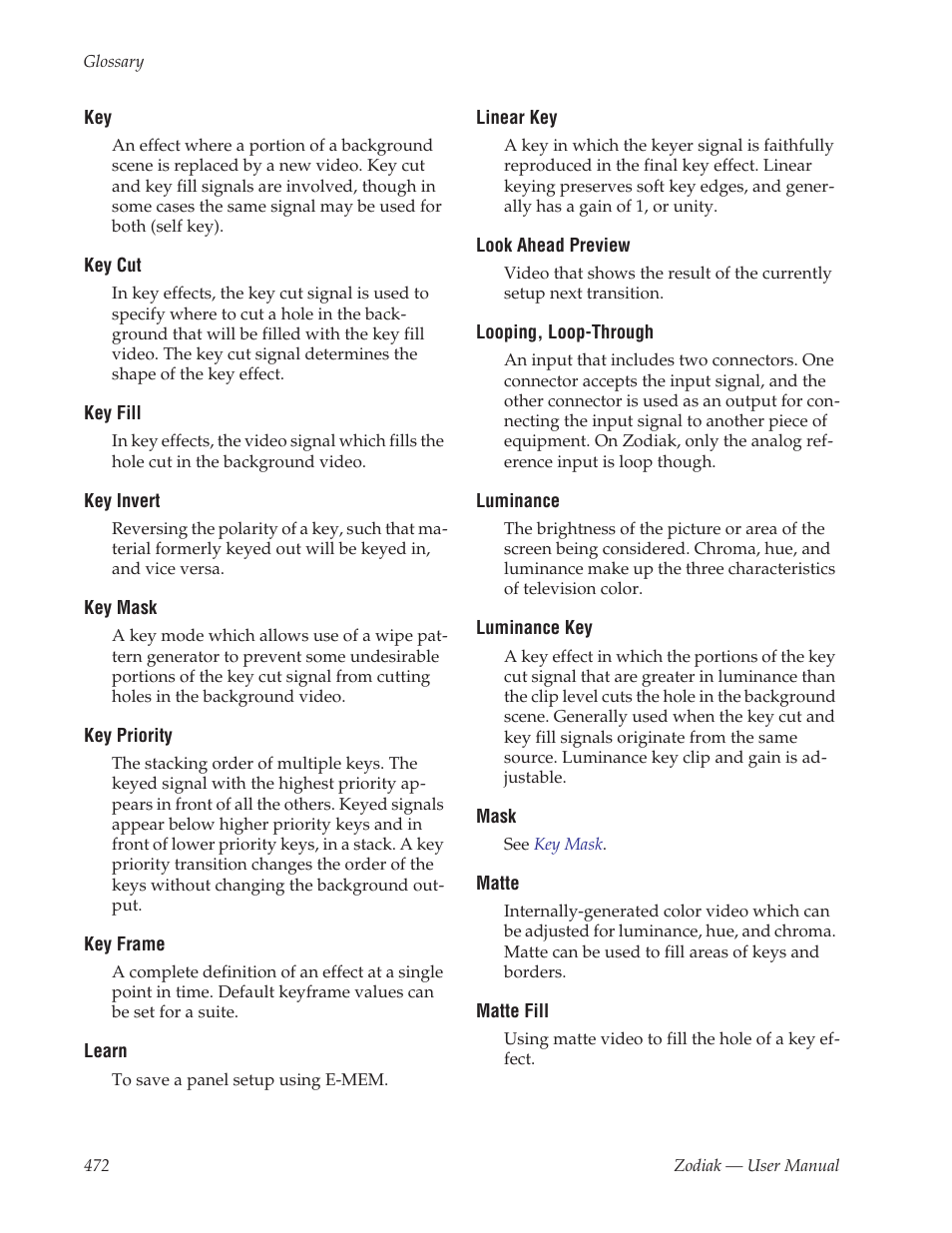 Grass Valley Zodiak v.6.0 Mar 15 2006 User Manual | Page 472 / 494