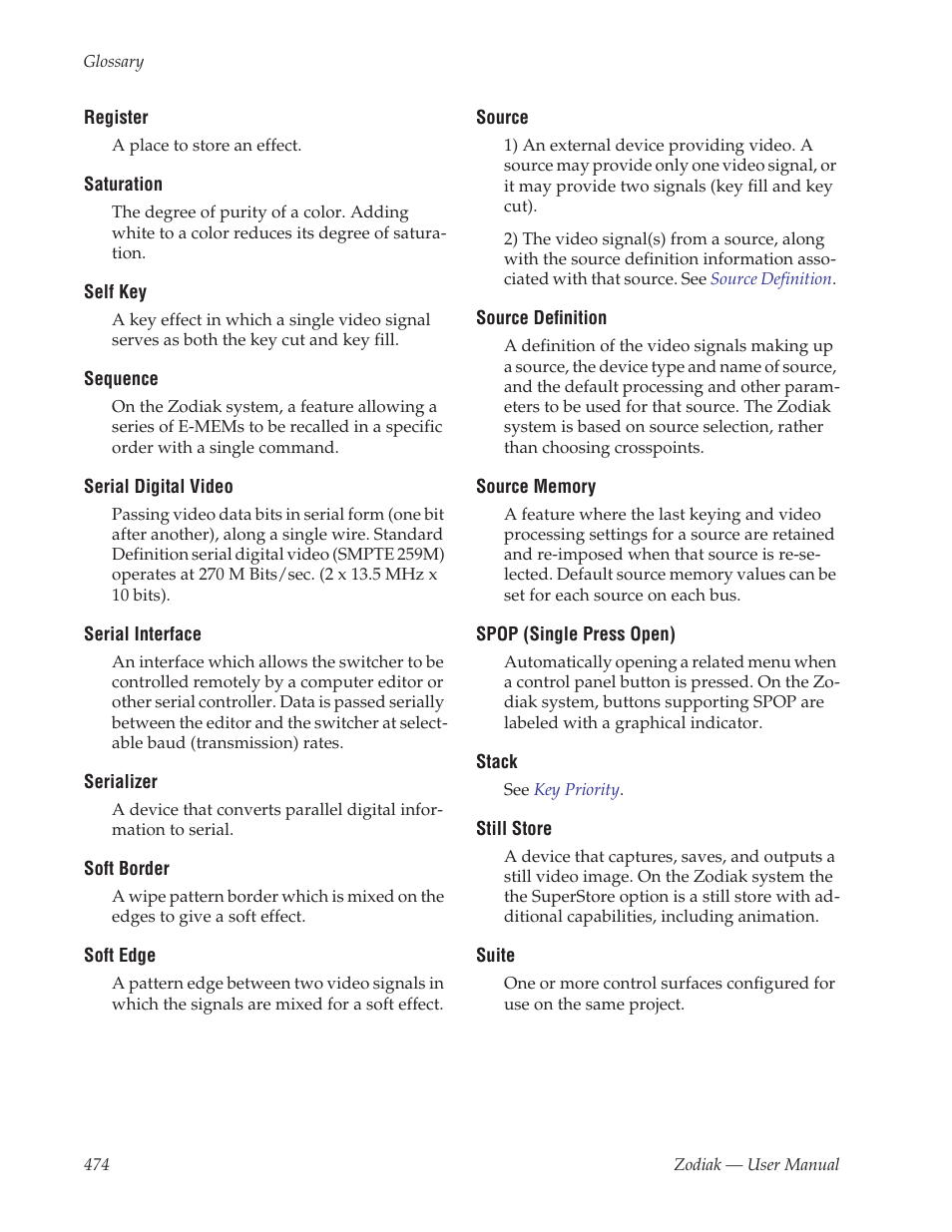 Grass Valley Zodiak v.6.0 Mar 15 2006 User Manual | Page 474 / 494