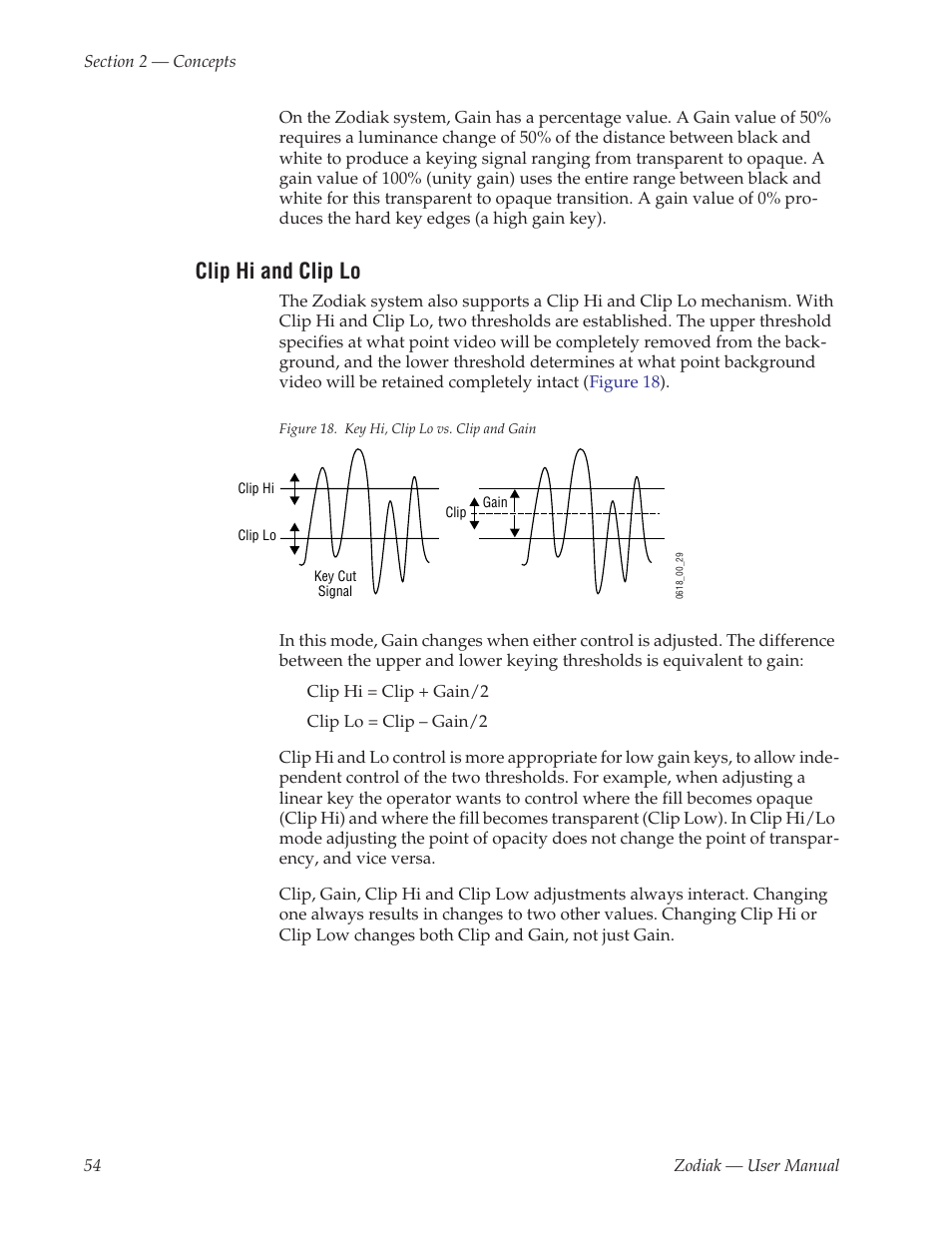 Clip hi and clip lo | Grass Valley Zodiak v.6.0 Mar 15 2006 User Manual | Page 54 / 494