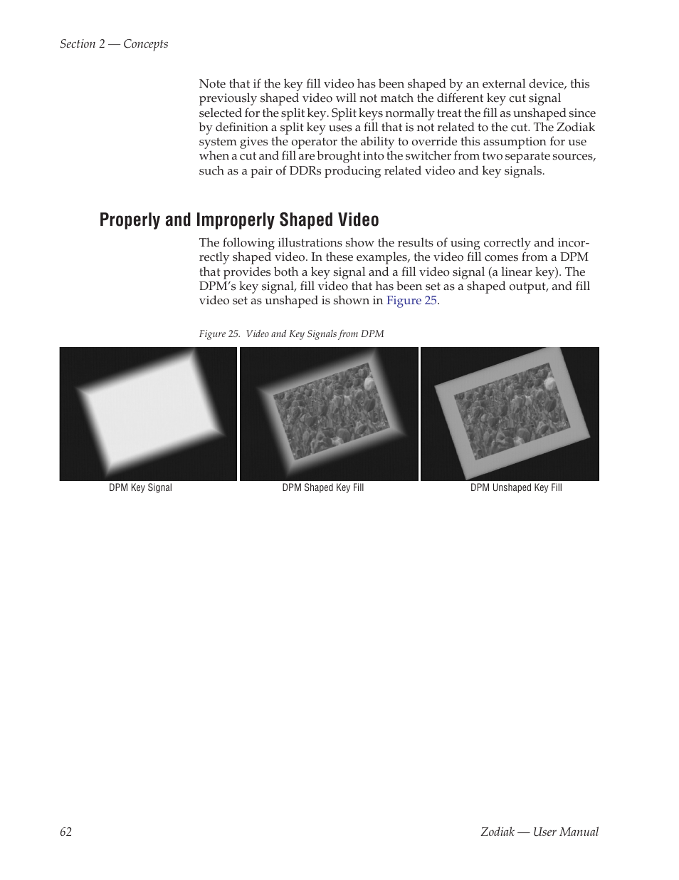 Properly and improperly shaped video | Grass Valley Zodiak v.6.0 Mar 15 2006 User Manual | Page 62 / 494