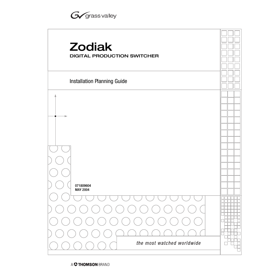 Grass Valley Zodiak Installation Planning Guide User Manual | 41 pages