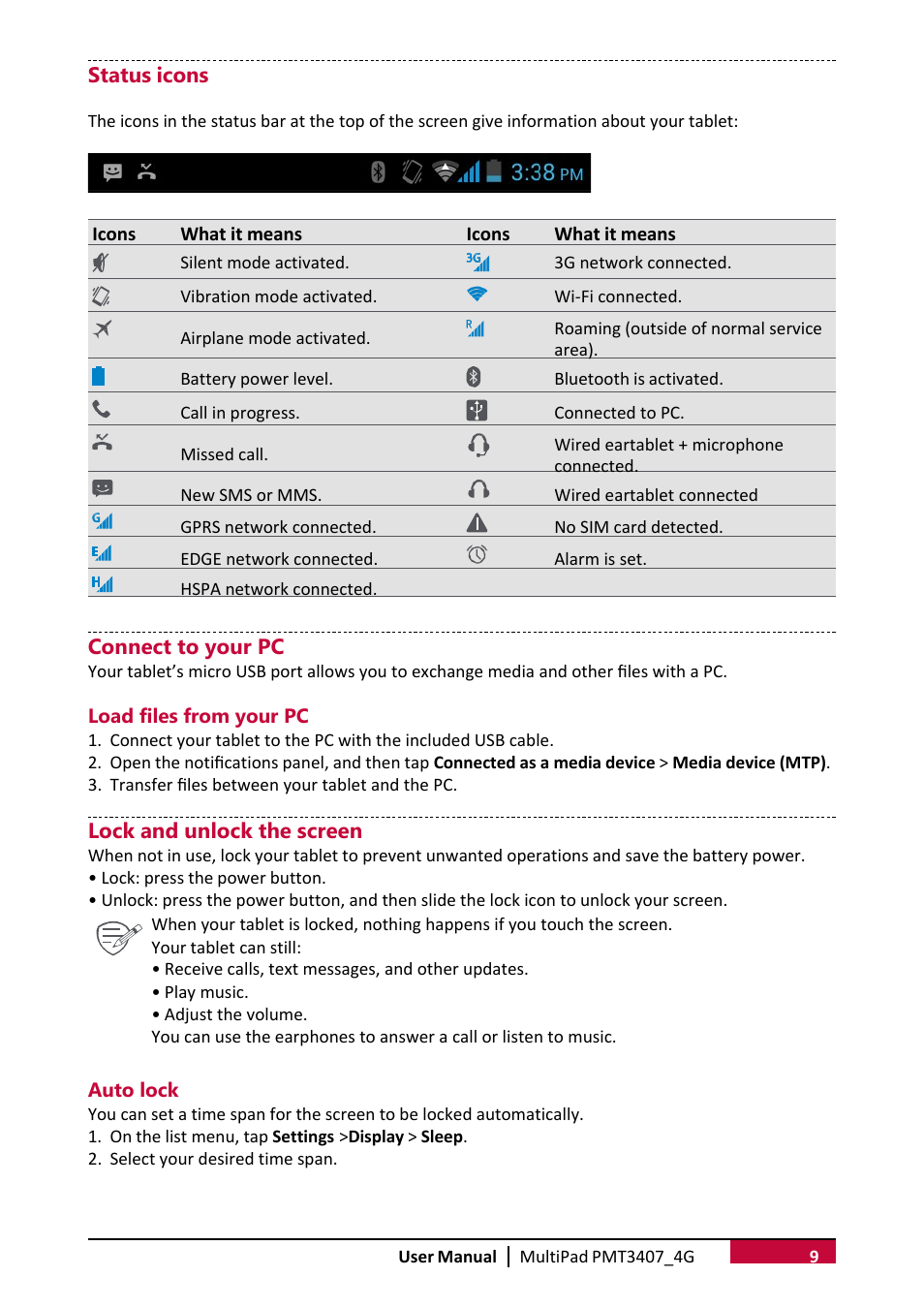 PRESTIGIO MultiPad Wize 3407 PMT3407 User Manual | Page 13 / 40