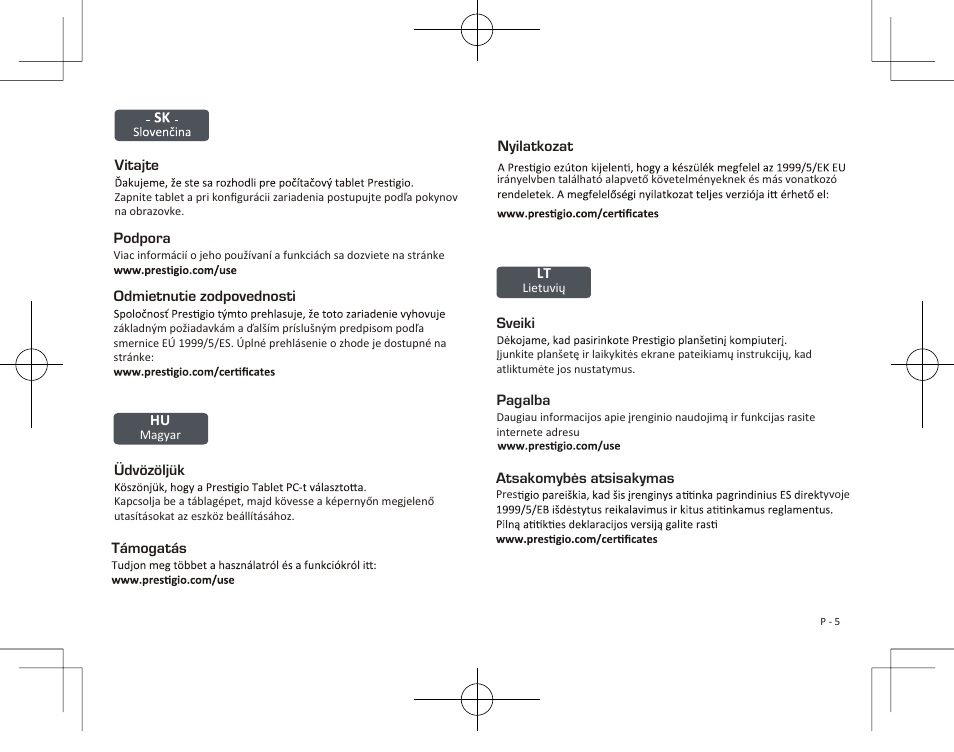 PRESTIGIO MultiPad Wize 3407 PMT3407 User Manual | Page 7 / 48