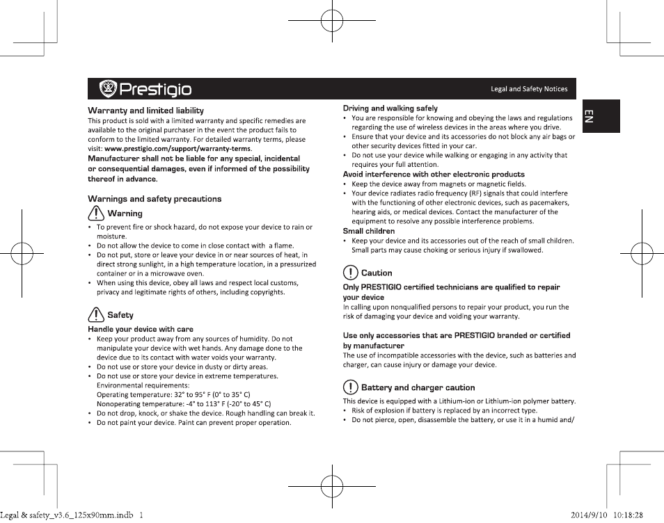 PRESTIGIO MultiPad Wize 3407 PMT3407 User Manual | Page 9 / 48