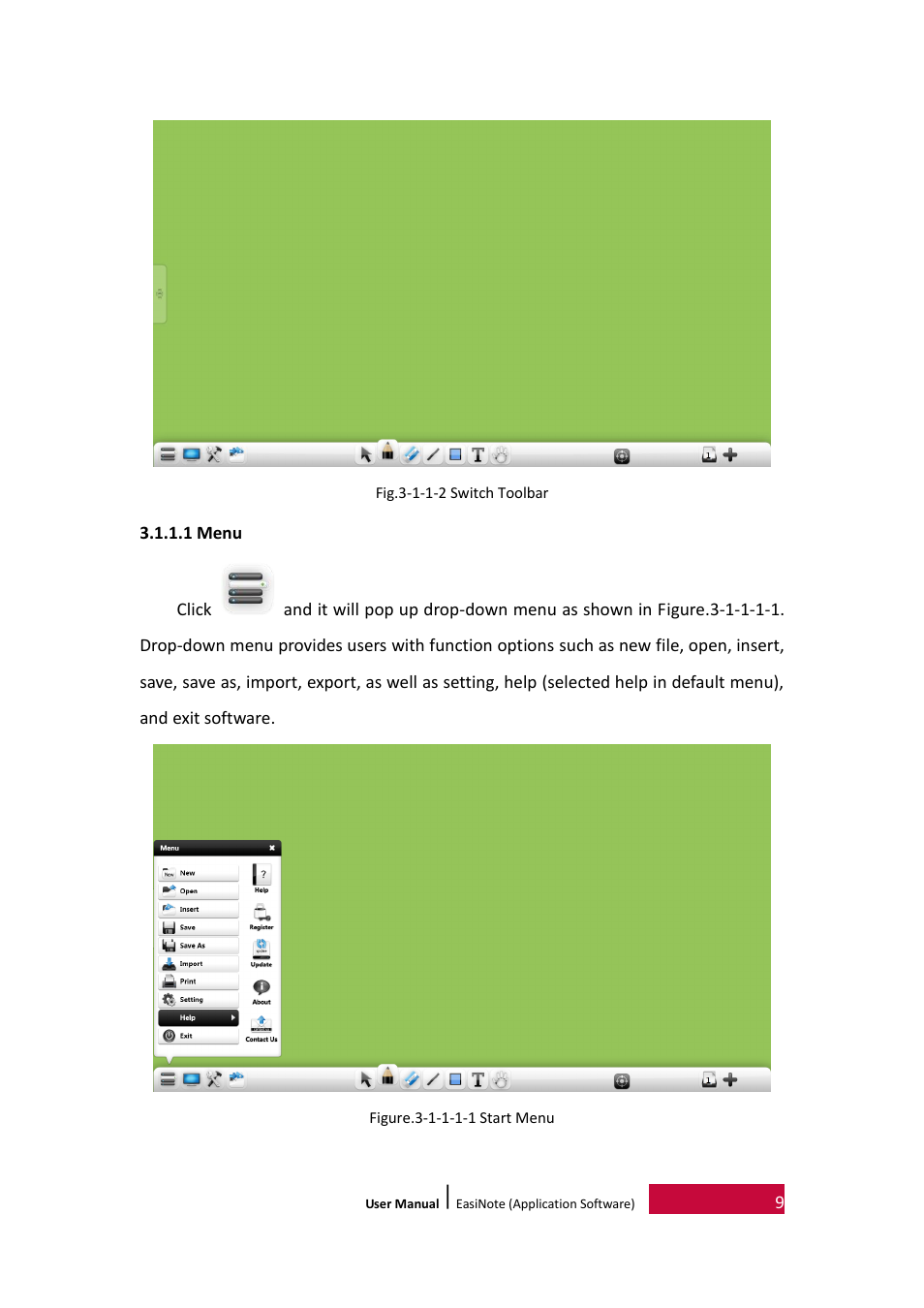 1 menu | PRESTIGIO EasiNote User Manual | Page 12 / 98