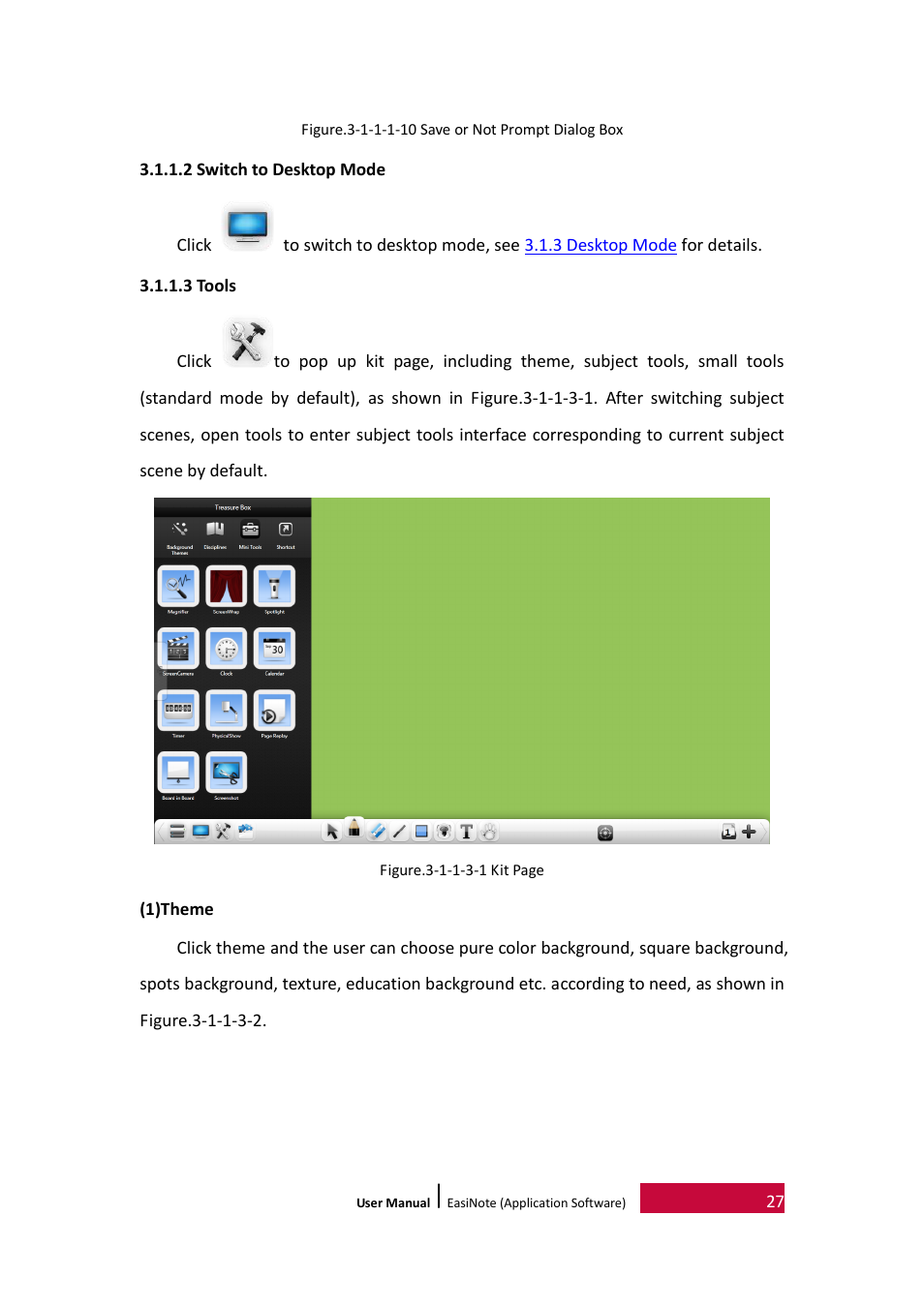 2 switch to desktop mode, 3 tools | PRESTIGIO EasiNote User Manual | Page 30 / 98