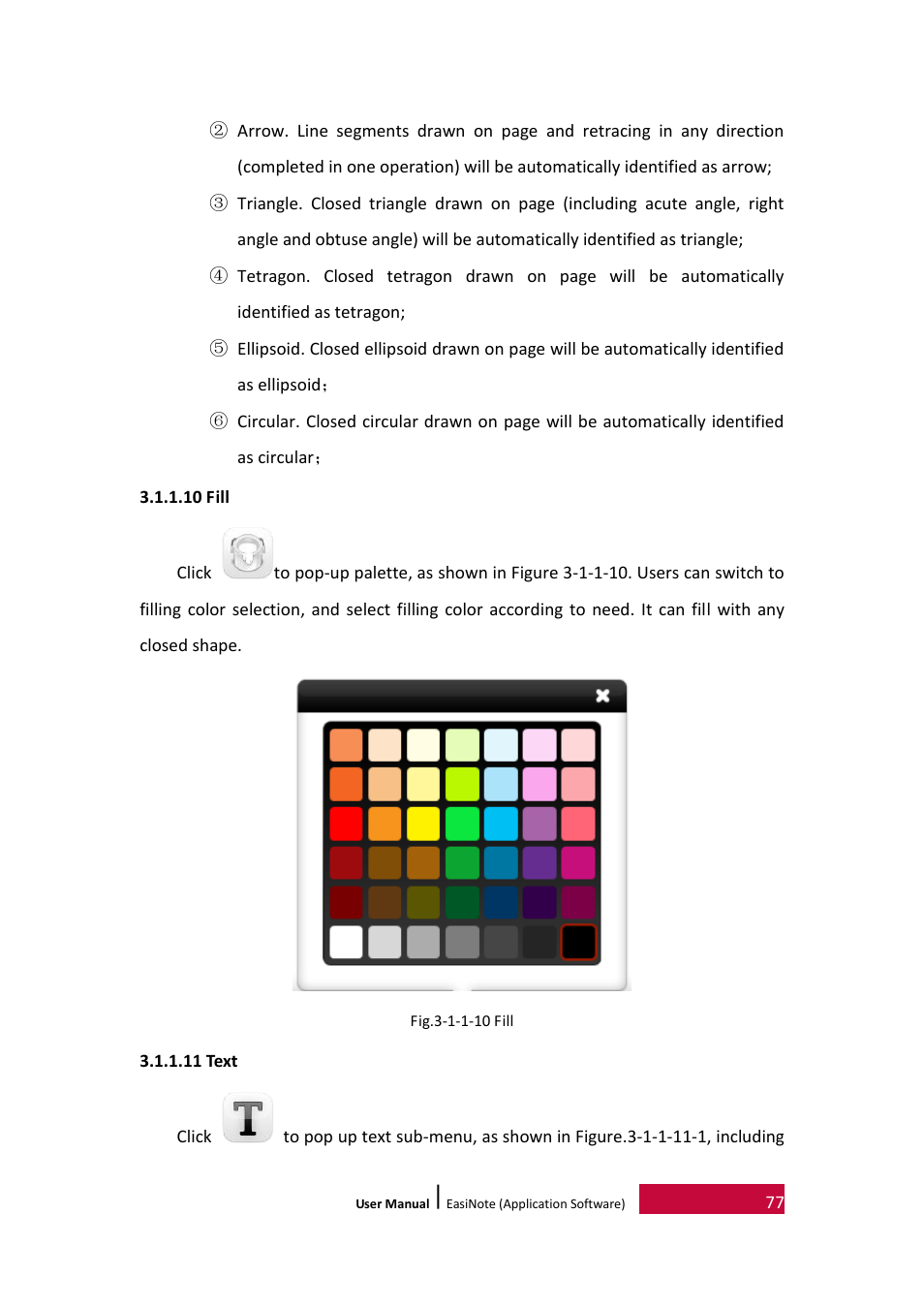 10 fill, 11 text | PRESTIGIO EasiNote User Manual | Page 80 / 98