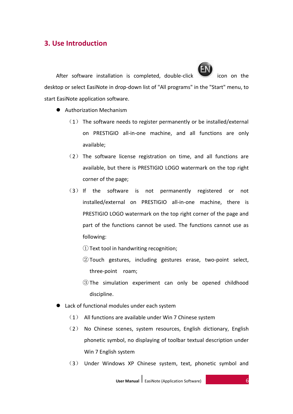Use introduction | PRESTIGIO EasiNote User Manual | Page 9 / 98