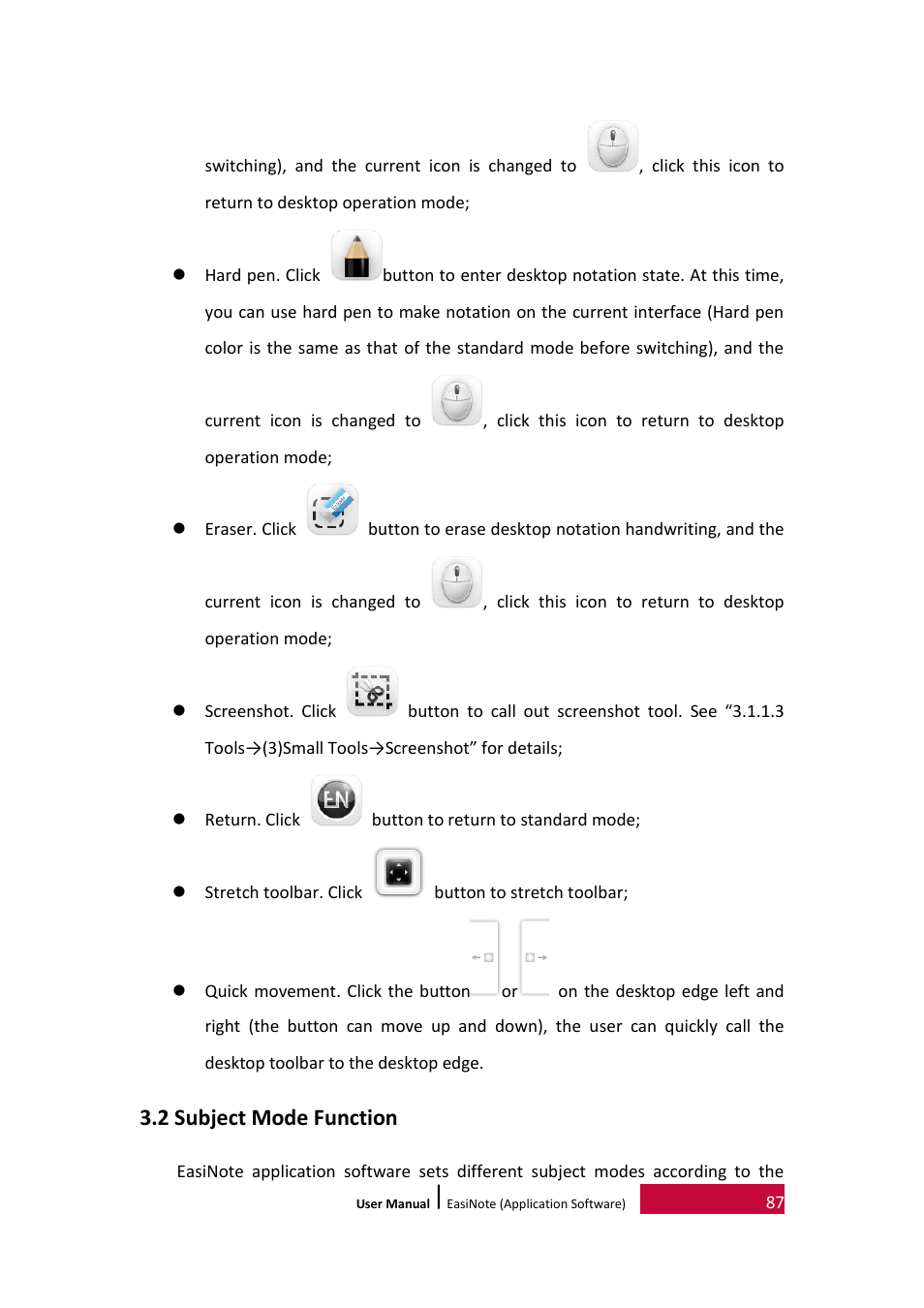 2 subject mode function | PRESTIGIO EasiNote User Manual | Page 90 / 98