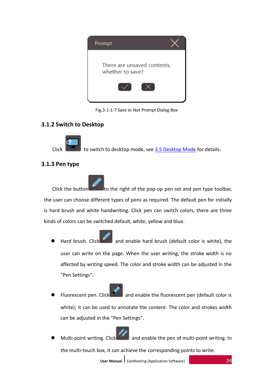 2 switch to desktop, 3 pen type | PRESTIGIO EasiMeeting User Manual | Page 27 / 60