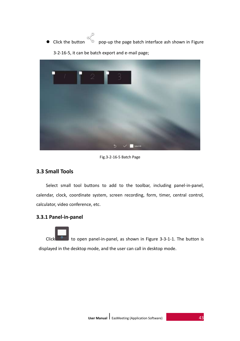 3 small tools, 1 panel-in-panel | PRESTIGIO EasiMeeting User Manual | Page 46 / 60