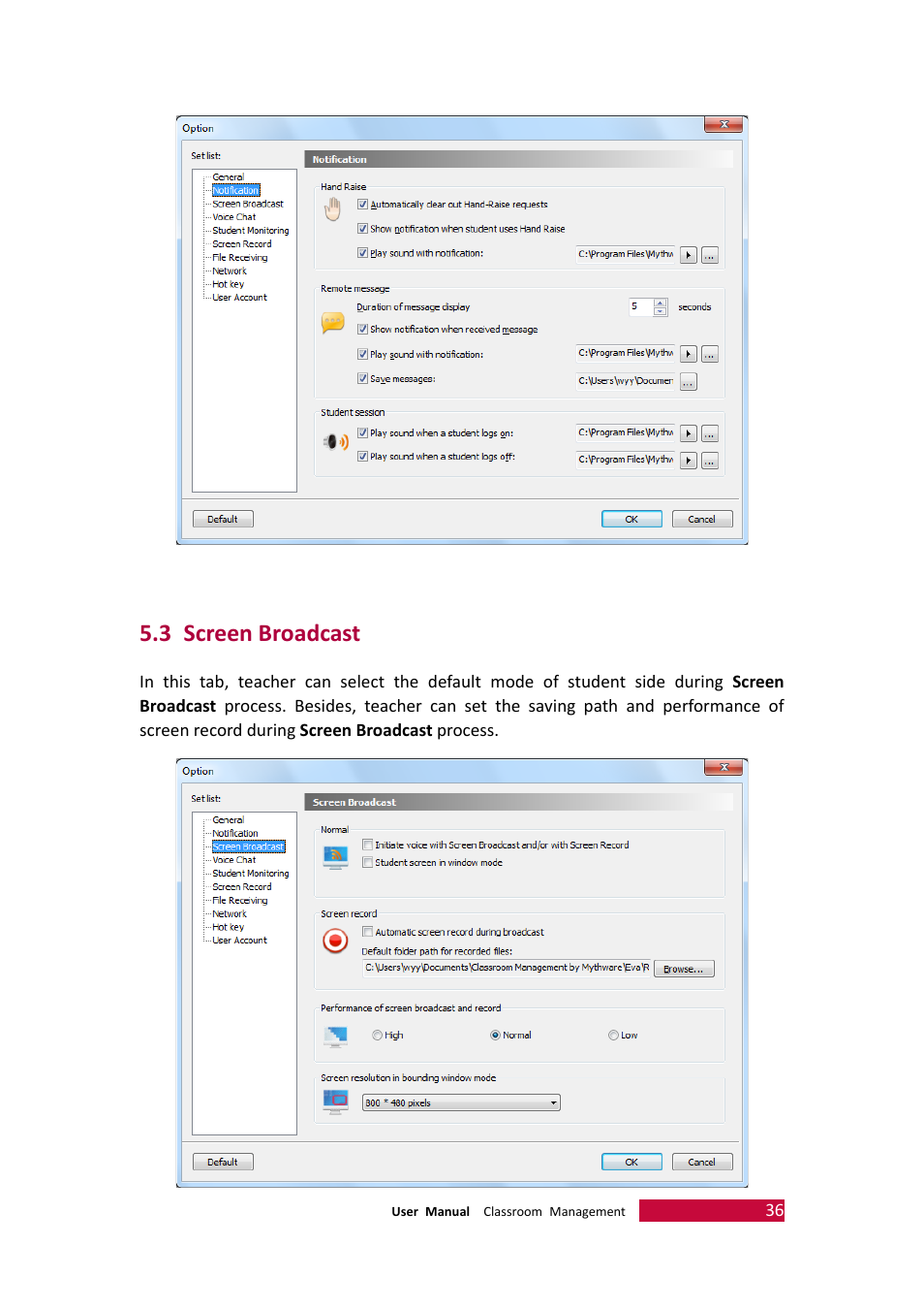 3 screen broadcast, Screen broadcast | PRESTIGIO Multiboard G98 User Manual | Page 39 / 58
